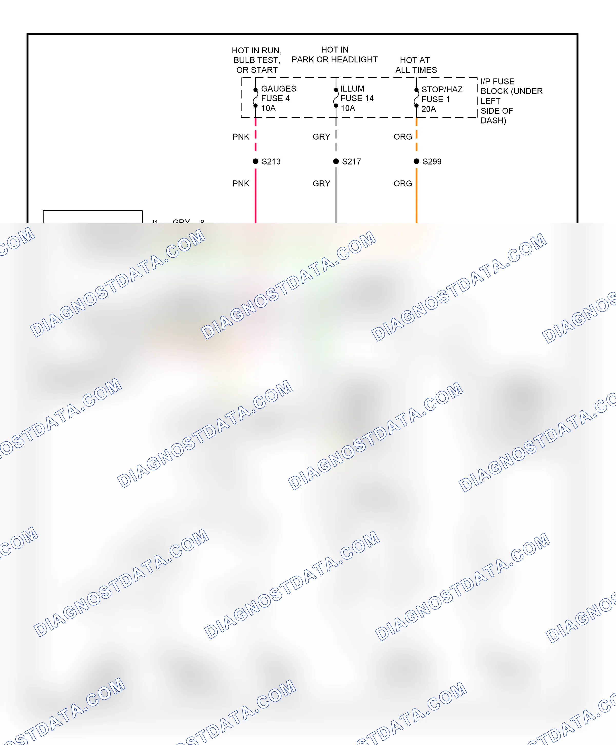 Warning systems — Warning system circuits, base — Warning system circuits, base. GMC Yukon Denali  (2000-2000)
