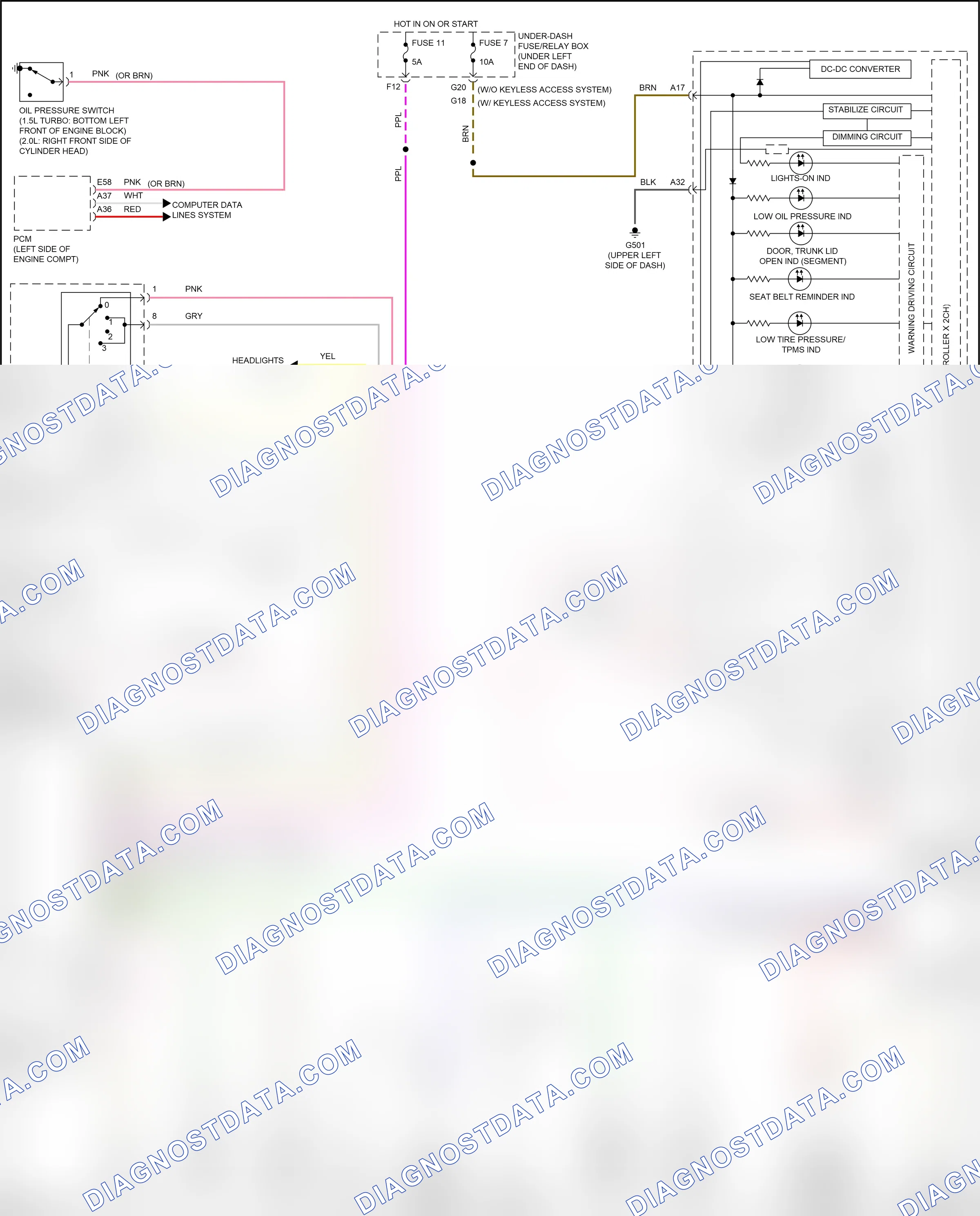 Warning systems — Warning systems circuit, coupe — Warning systems circuit, coupe. Honda Civic X (2015-2021)