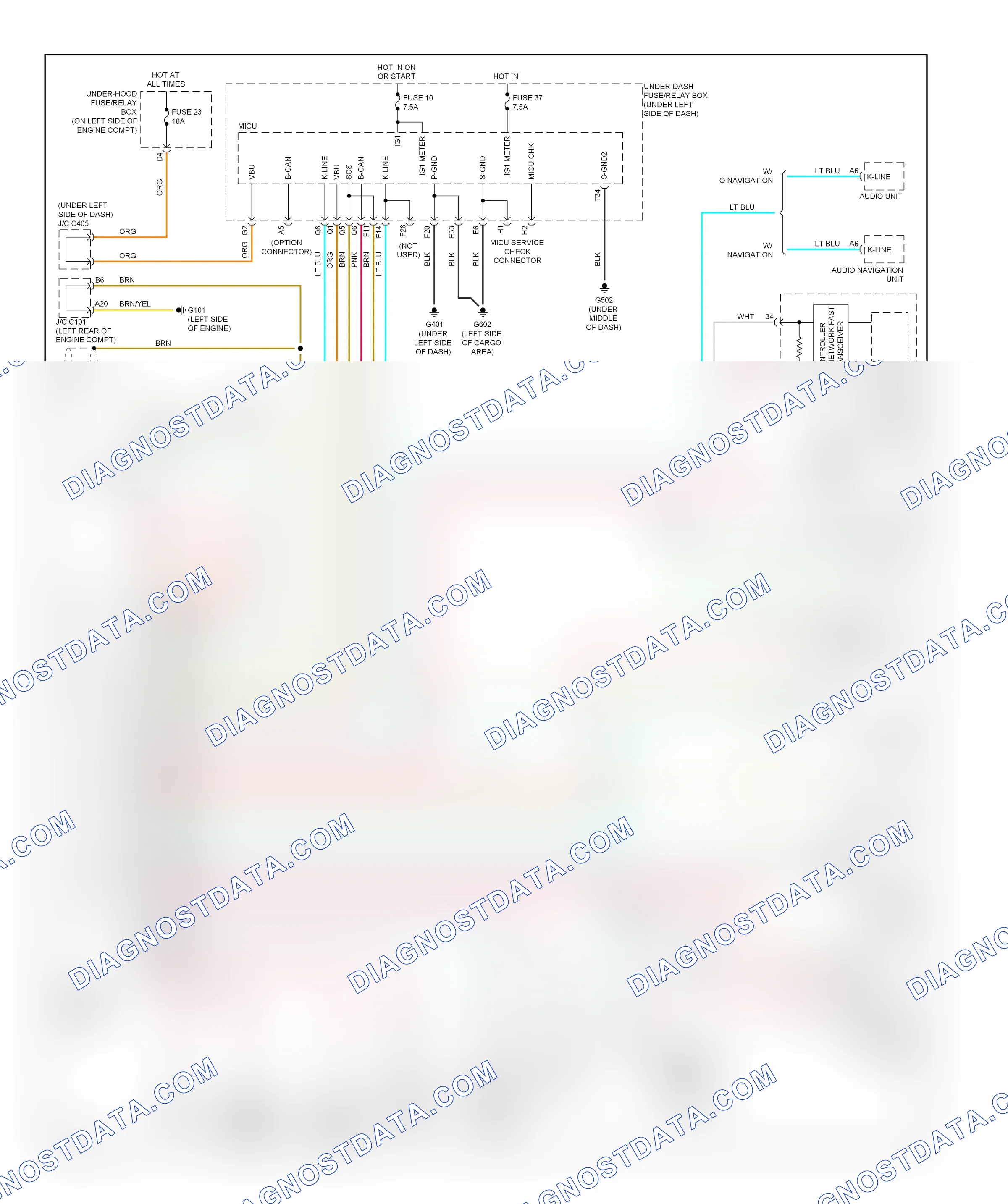 Computer data lines — Computer data lines circuit — Computer data lines circuit. Honda CR-V III facelift (2009-2012)