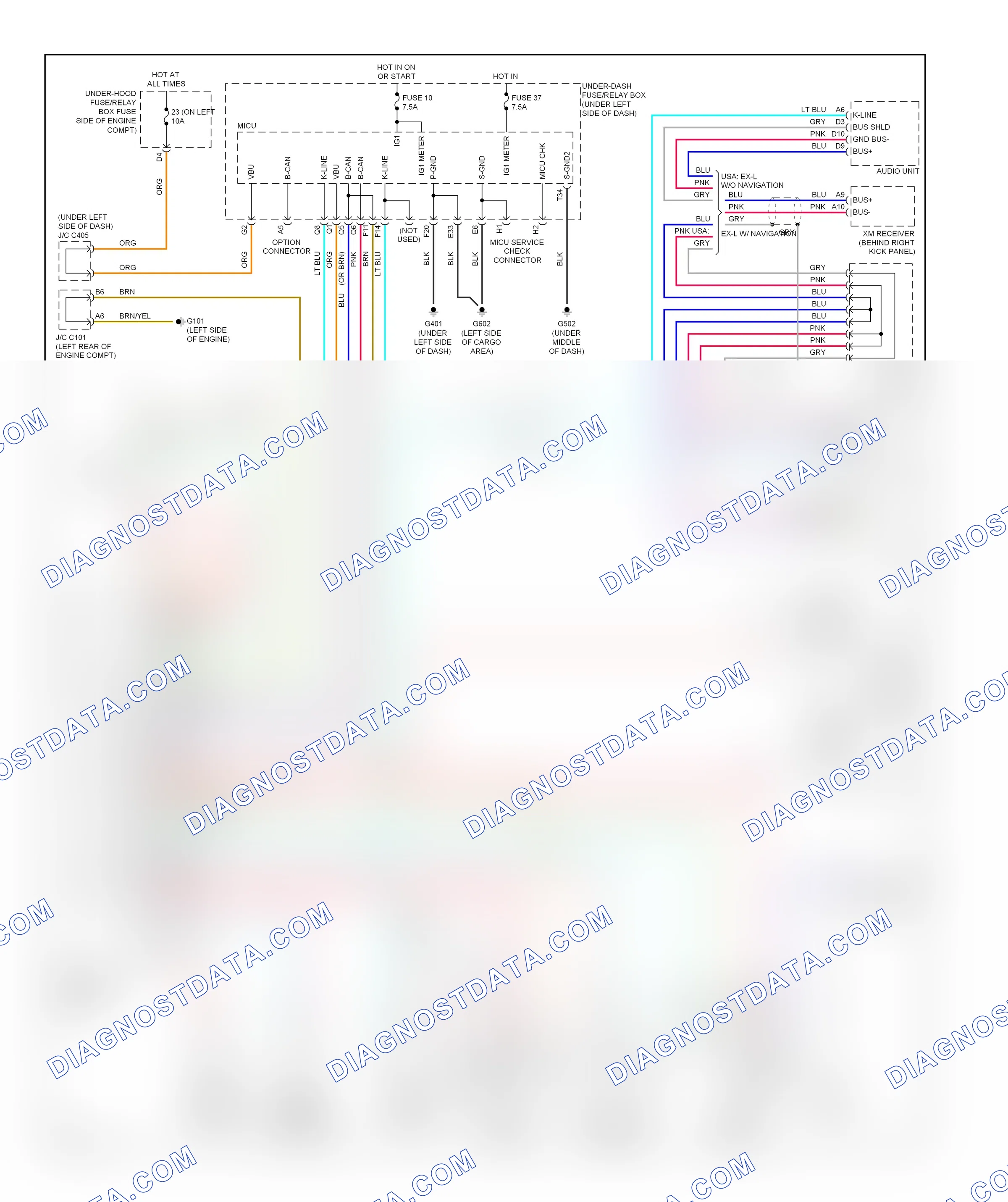 Computer data lines — Computer data lines circuit — Computer data lines circuit. Honda CR-V III (2006-2009)