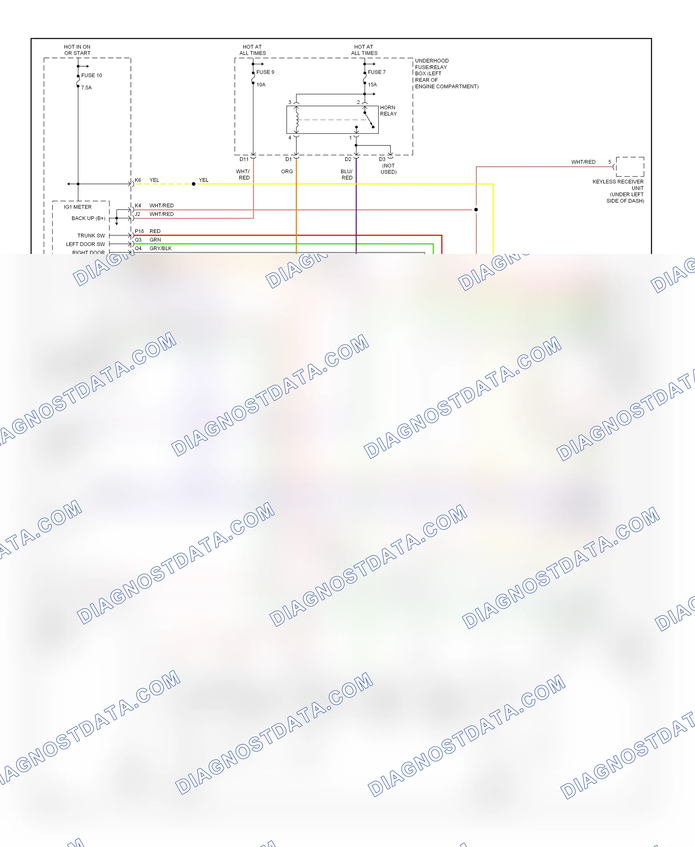 Anti-theft — Forced entry circuit, accessory — Forced entry circuit, accessory. Honda Element I (2004-2009)