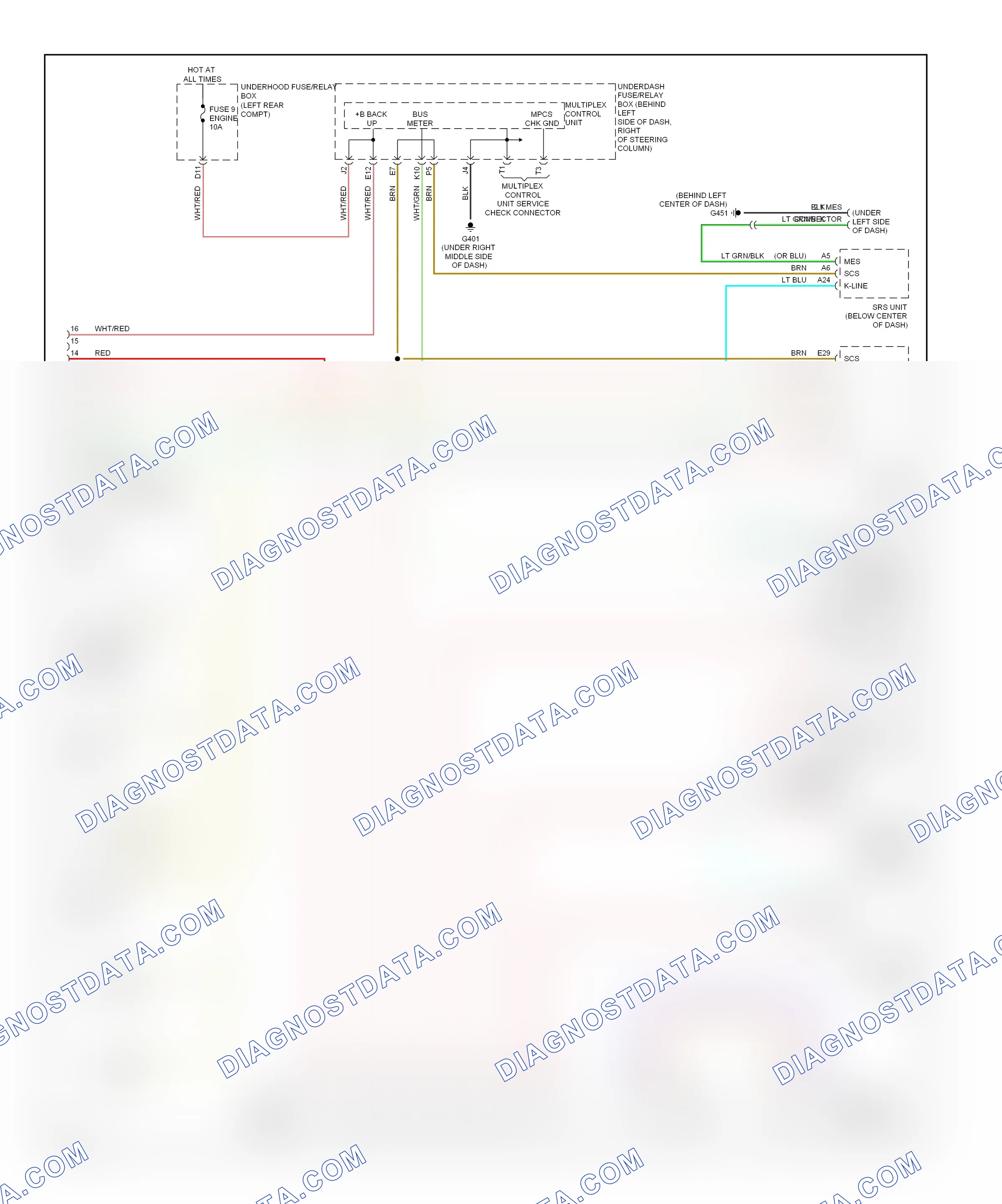 Computer data lines — Computer data lines circuit — Computer data lines circuit. Honda Element I (2004-2009)