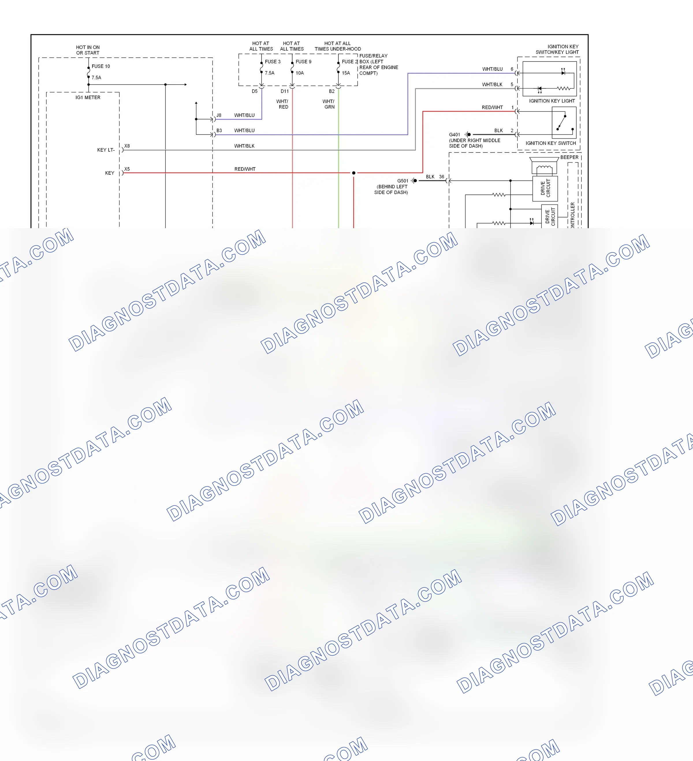 Warning systems — Chime circuit — Chime circuit. Honda Element YH2 facelift 2 (2008-2011)