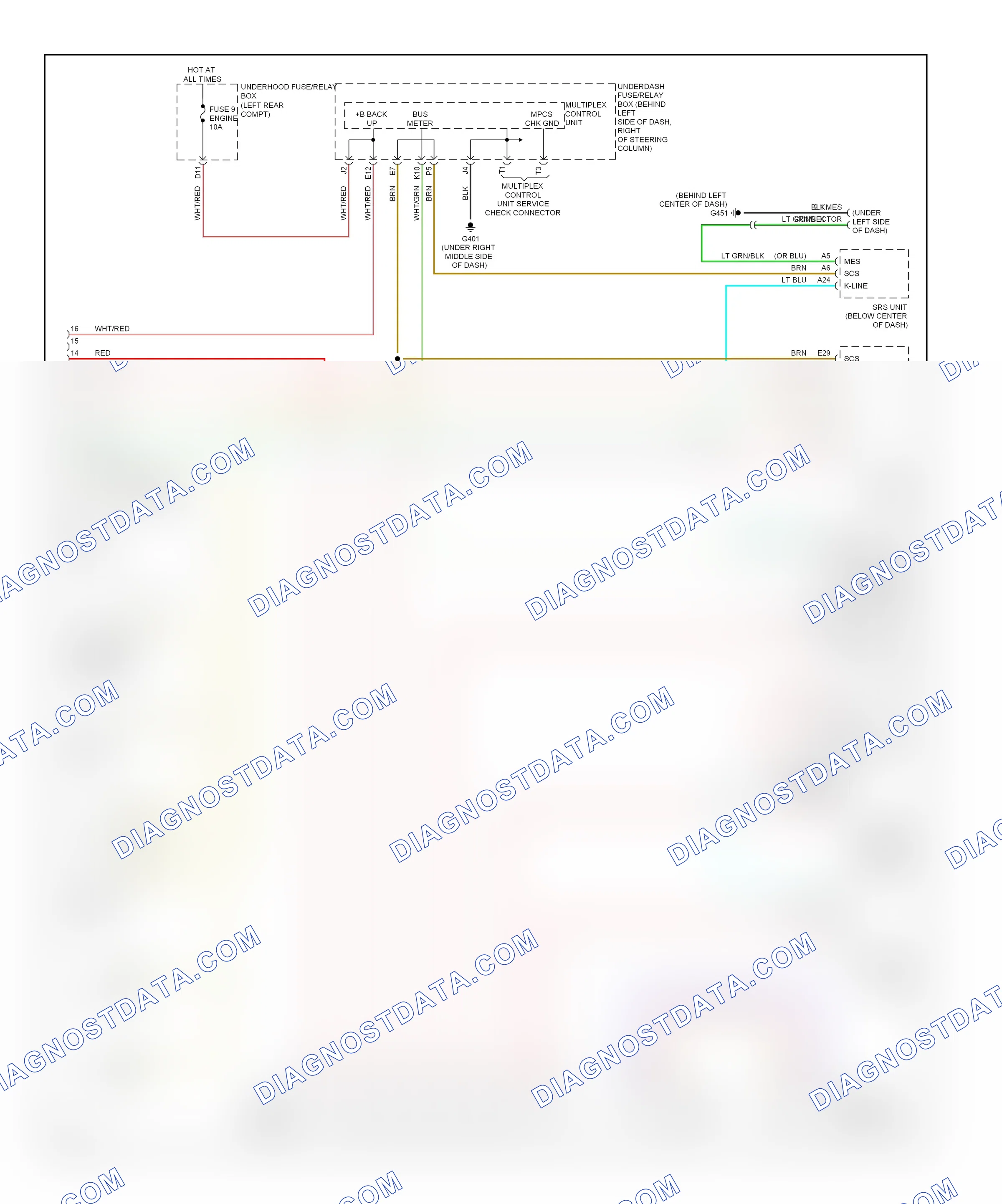 Computer data lines — Computer data lines circuit — Computer data lines circuit. Honda Element YH2 facelift (2006-2008)