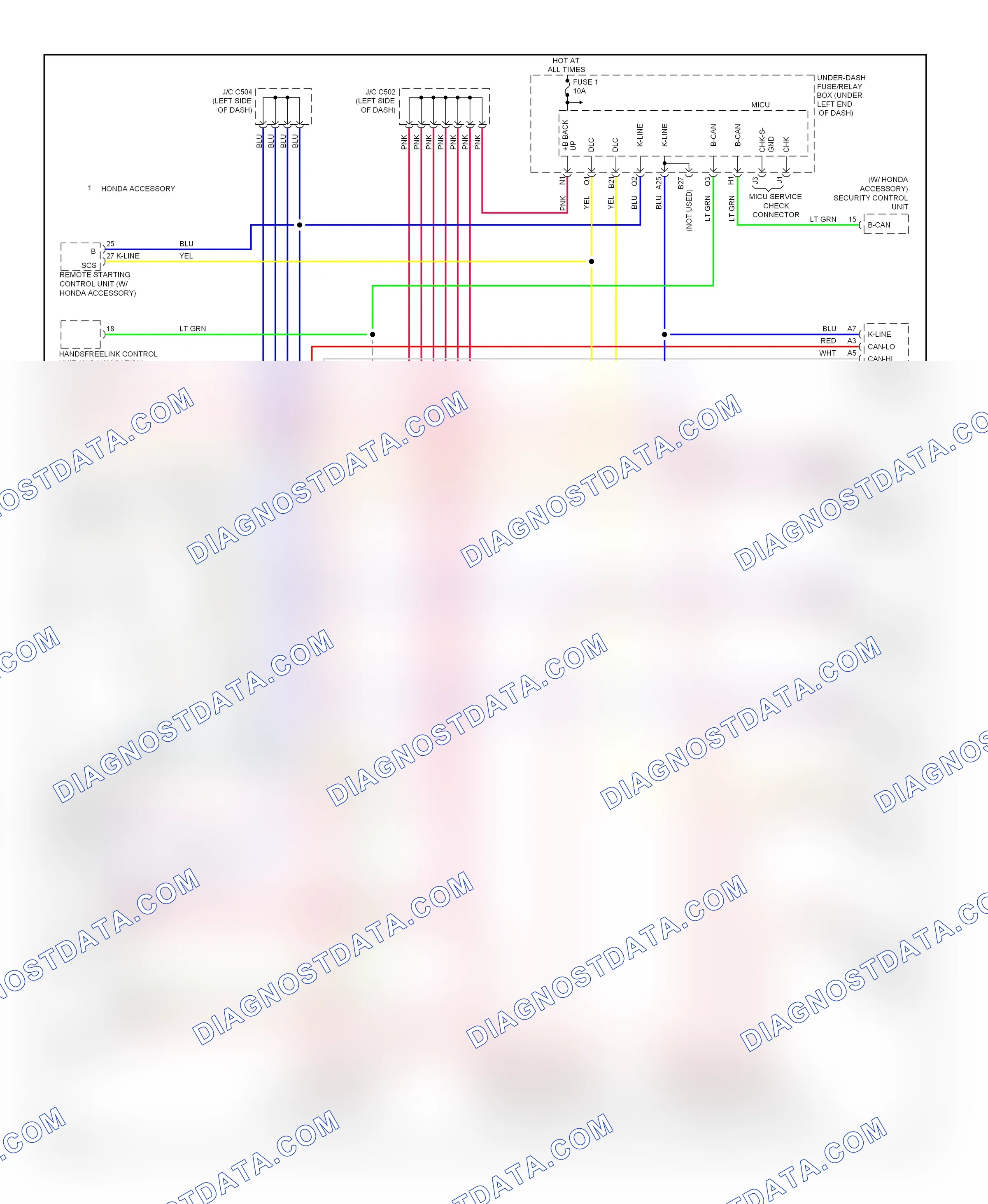 Computer data lines — Computer data lines circuit — Computer data lines circuit. Honda Fit GE (2007-2014)