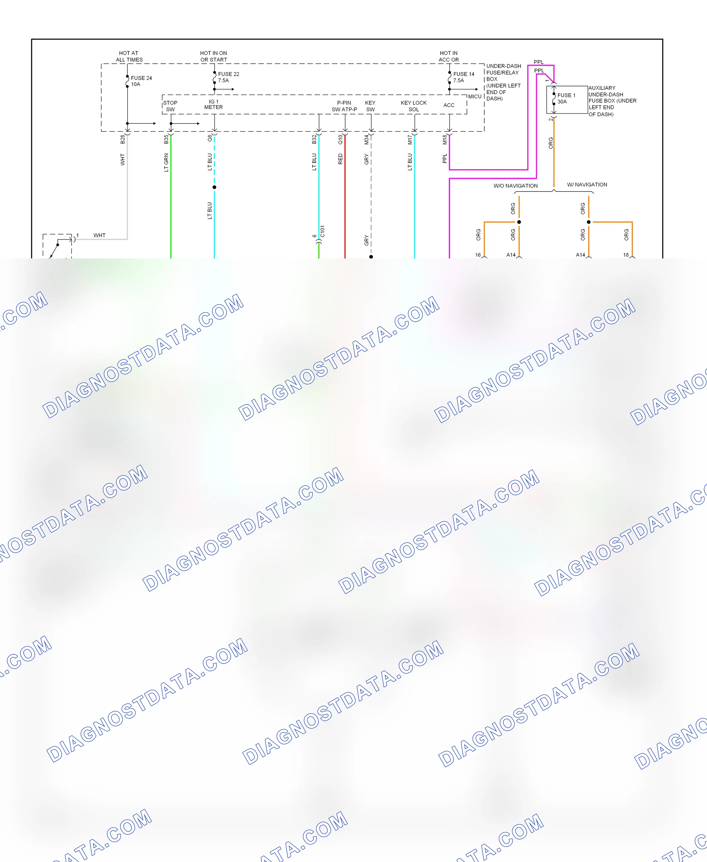 Shift interlock — Shift interlock circuit — Shift interlock circuit. Honda Fit GE (2007-2014)