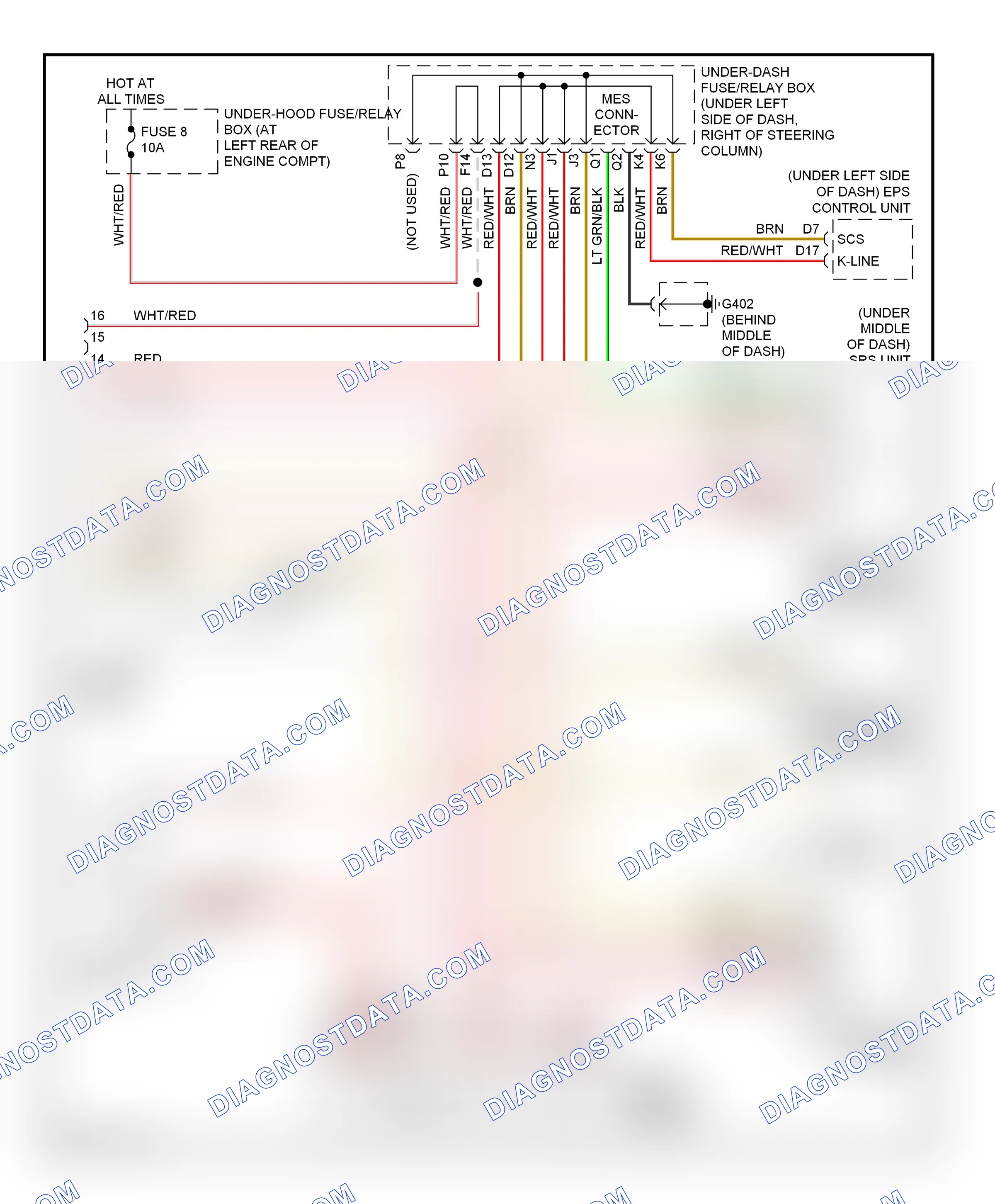 Computer data lines — Computer data lines circuit — Computer data lines circuit. Honda Fit I (2004-2009)