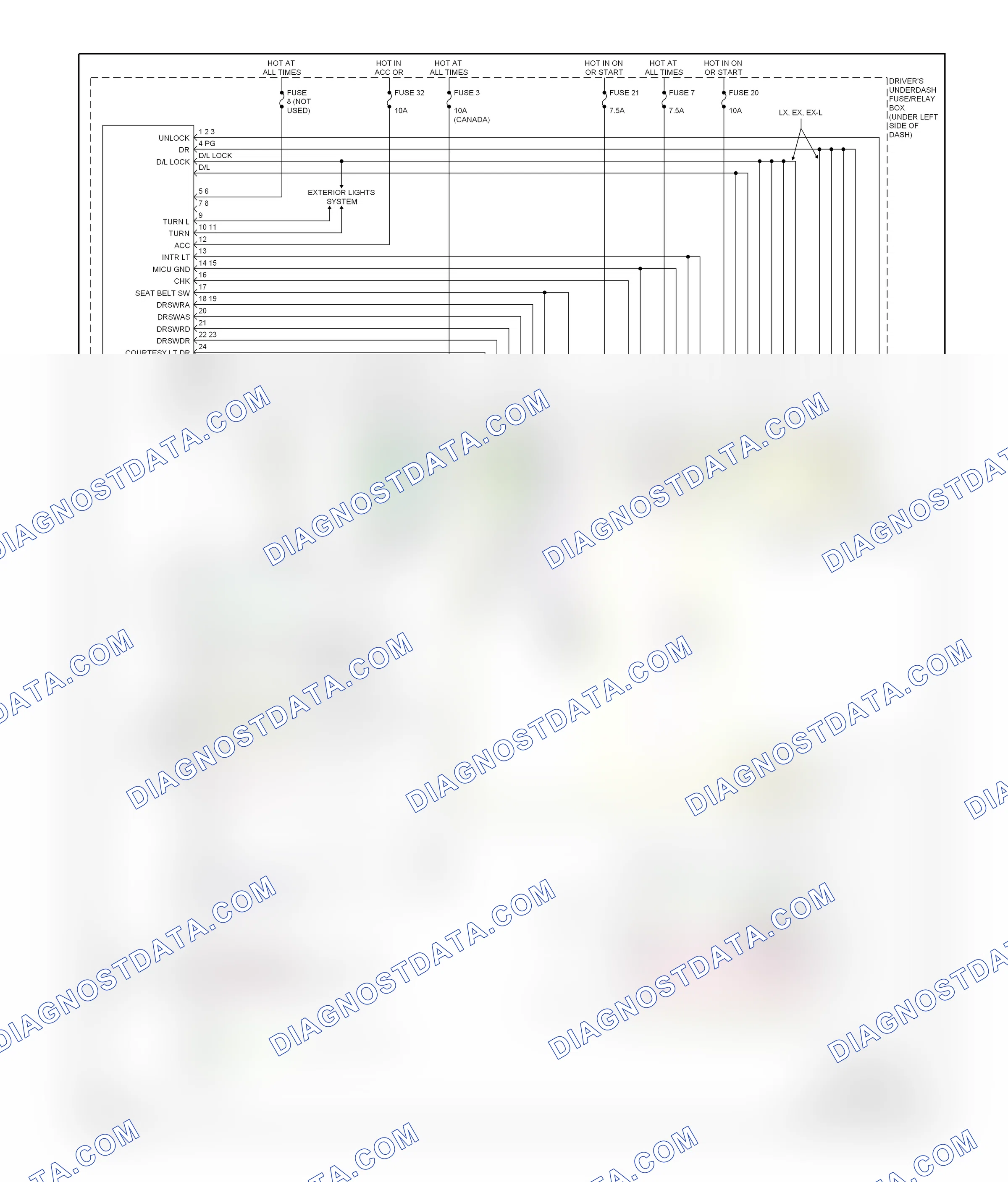 Body control modules — Body control modules circuit — Body control modules circuit. Honda Odyssey III (2003-2008)