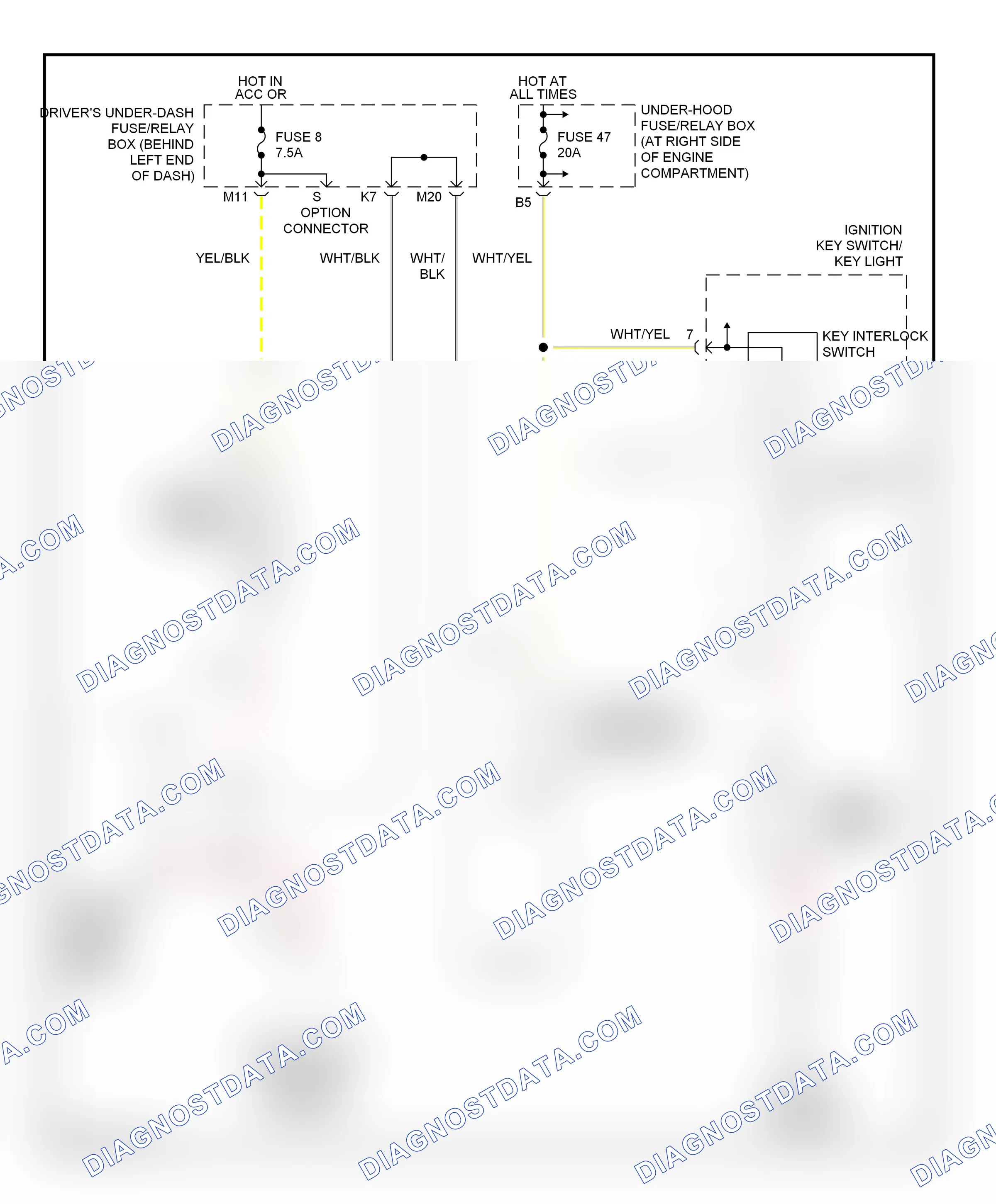 Shift interlock — Shift interlock circuit — Shift interlock circuit. Honda Pilot I (2002-2005)