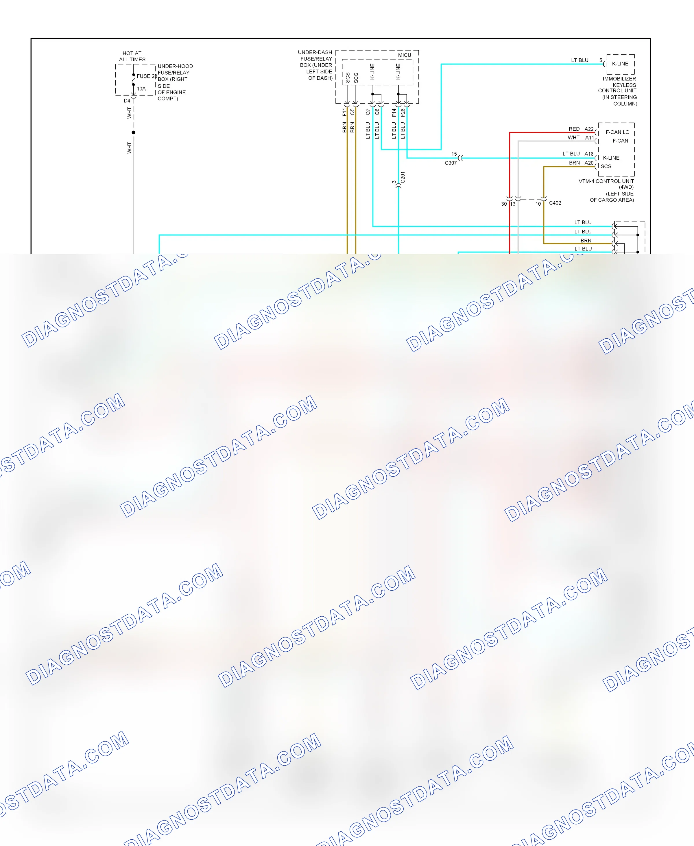 Computer data lines — Data link connector circuit — Data link connector circuit. Honda Pilot II facelift (2011-2015)