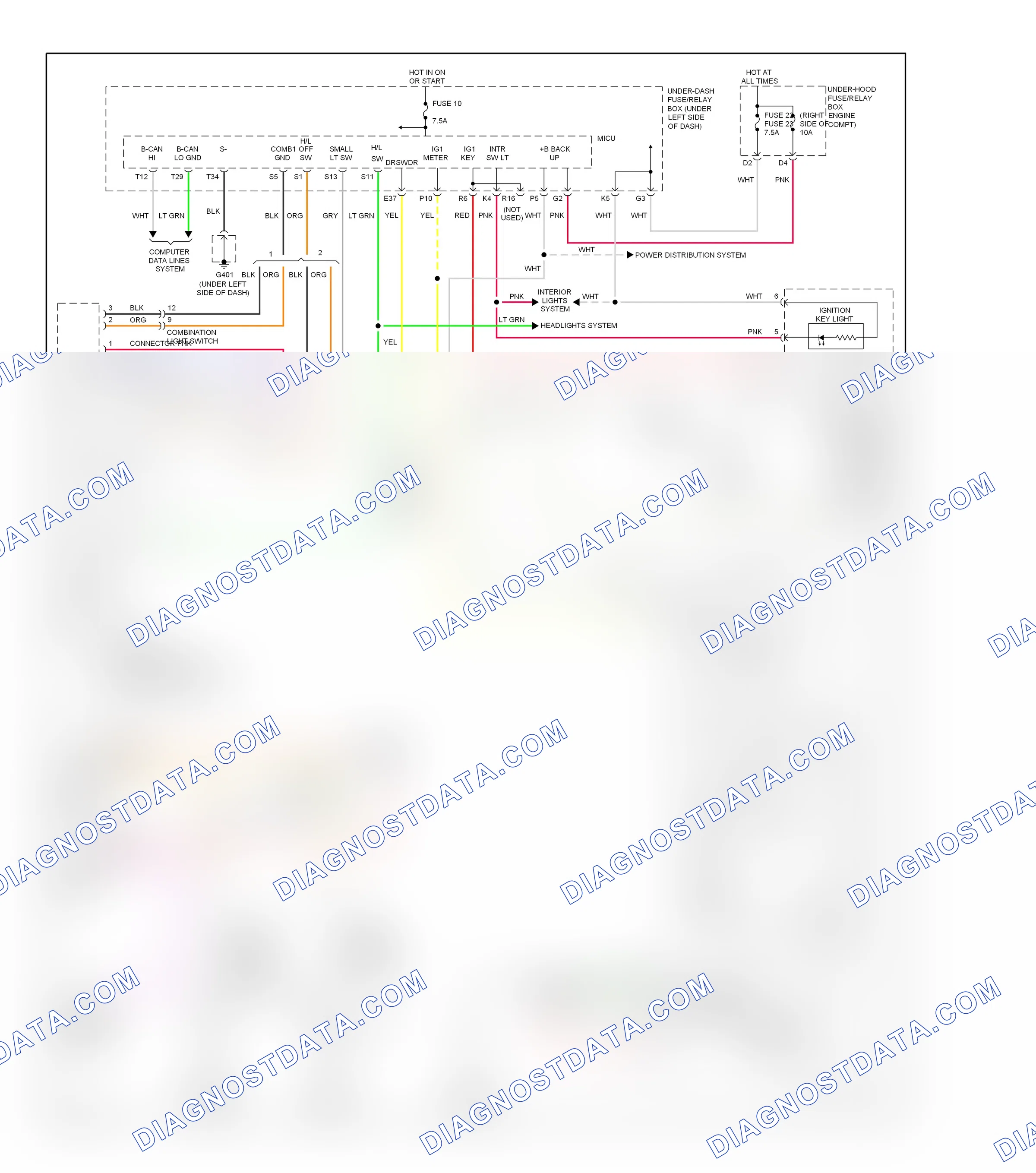 Warning systems — Chime circuit — Chime circuit. Honda Pilot II facelift (2011-2015)