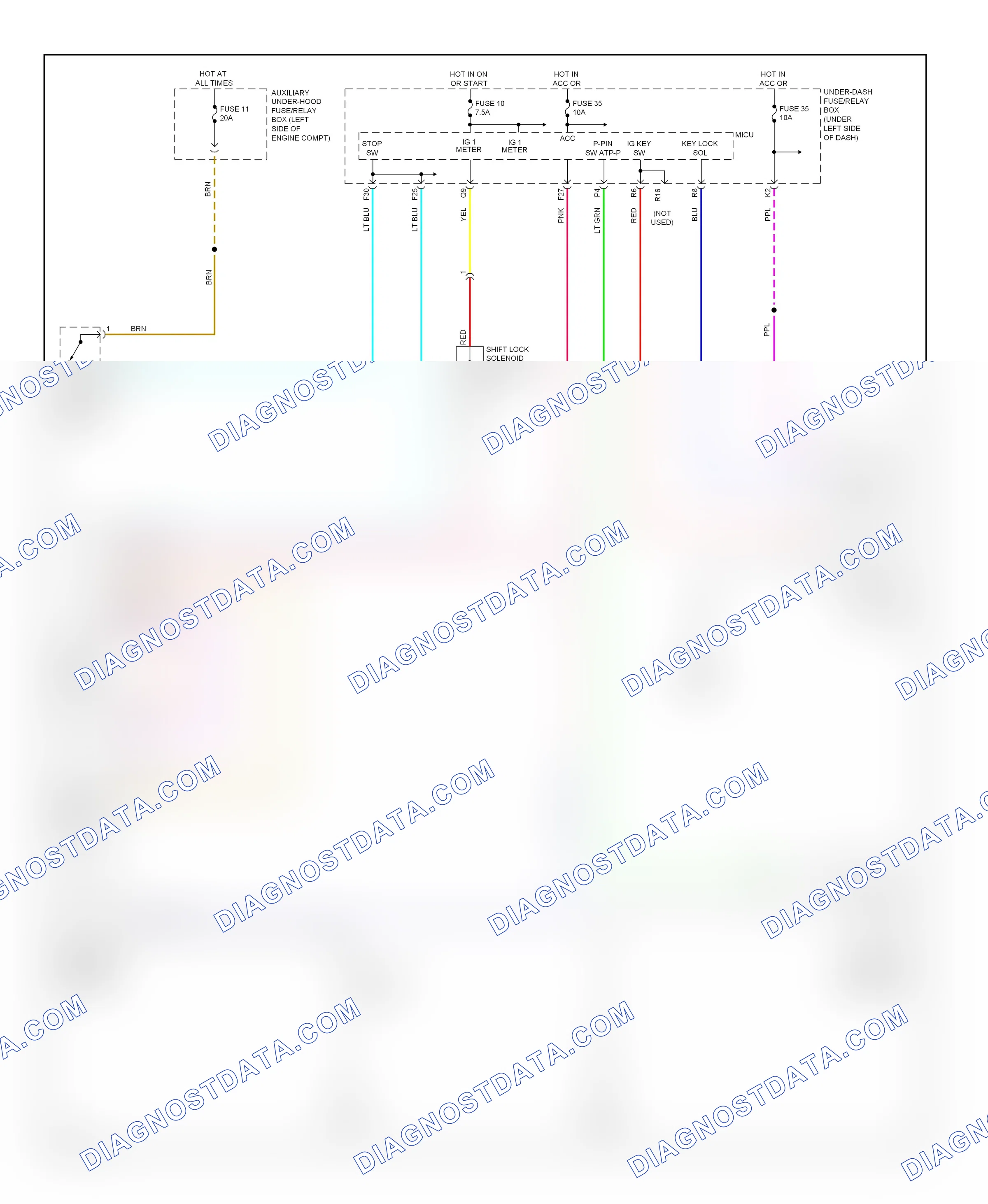 Shift interlock — Shift interlock circuit — Shift interlock circuit. Honda Pilot II (2008-2011)