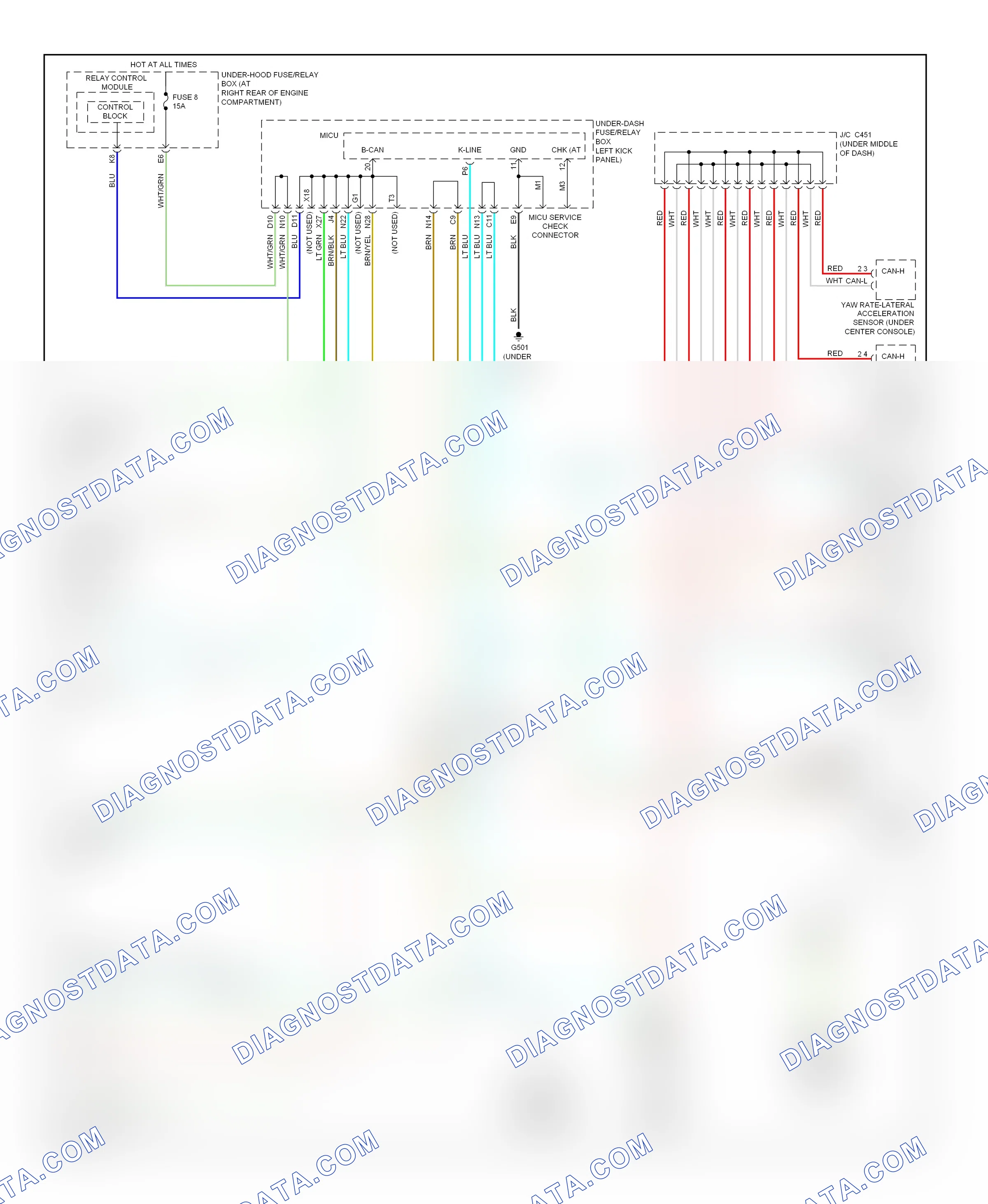 Computer data lines — Computer data lines circuit — Computer data lines circuit. Honda Ridgeline I (2005-2009)