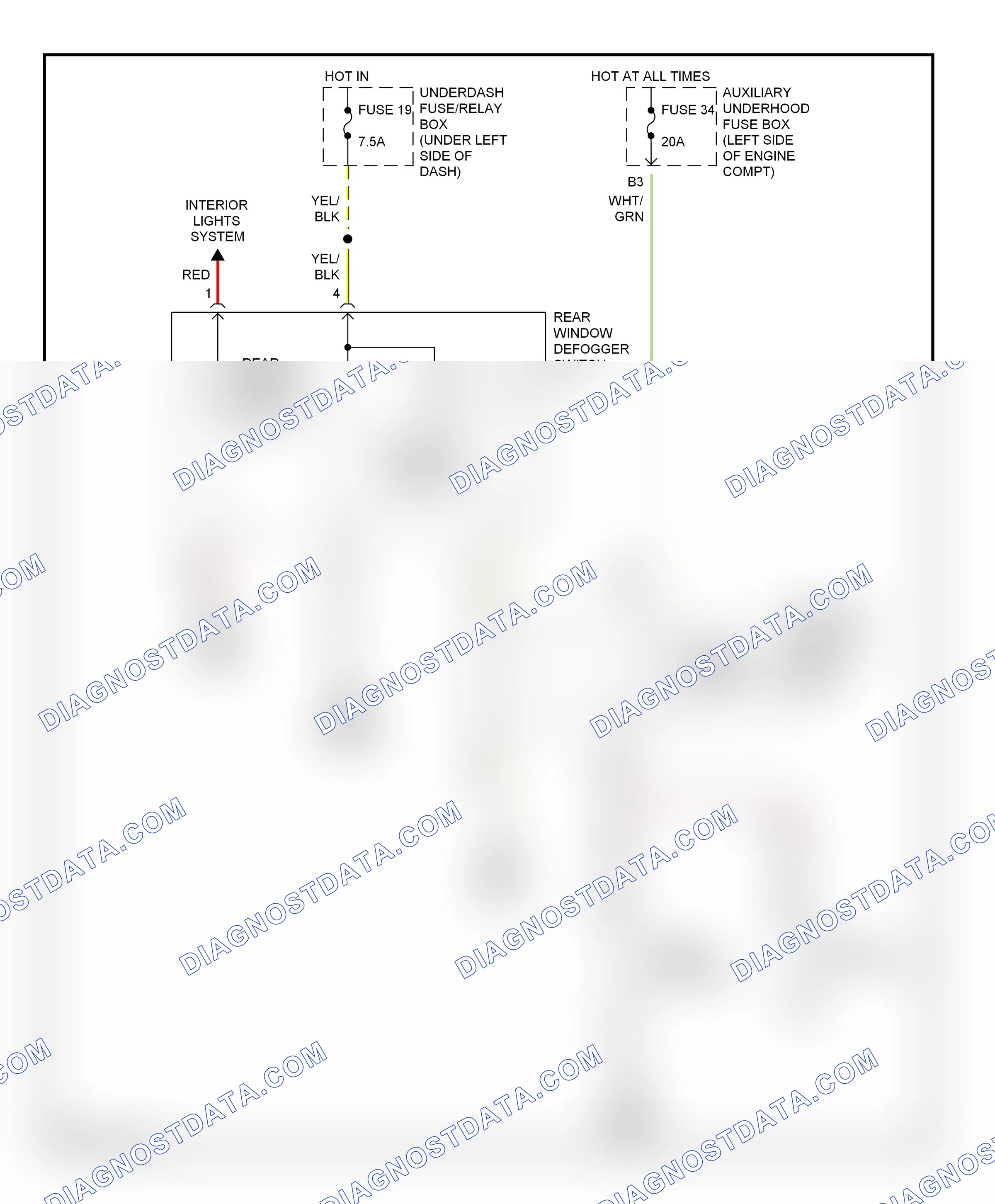 Defoggers — Defogger circuit — Defogger circuit. Honda S2000 AP1 (1999-2003)