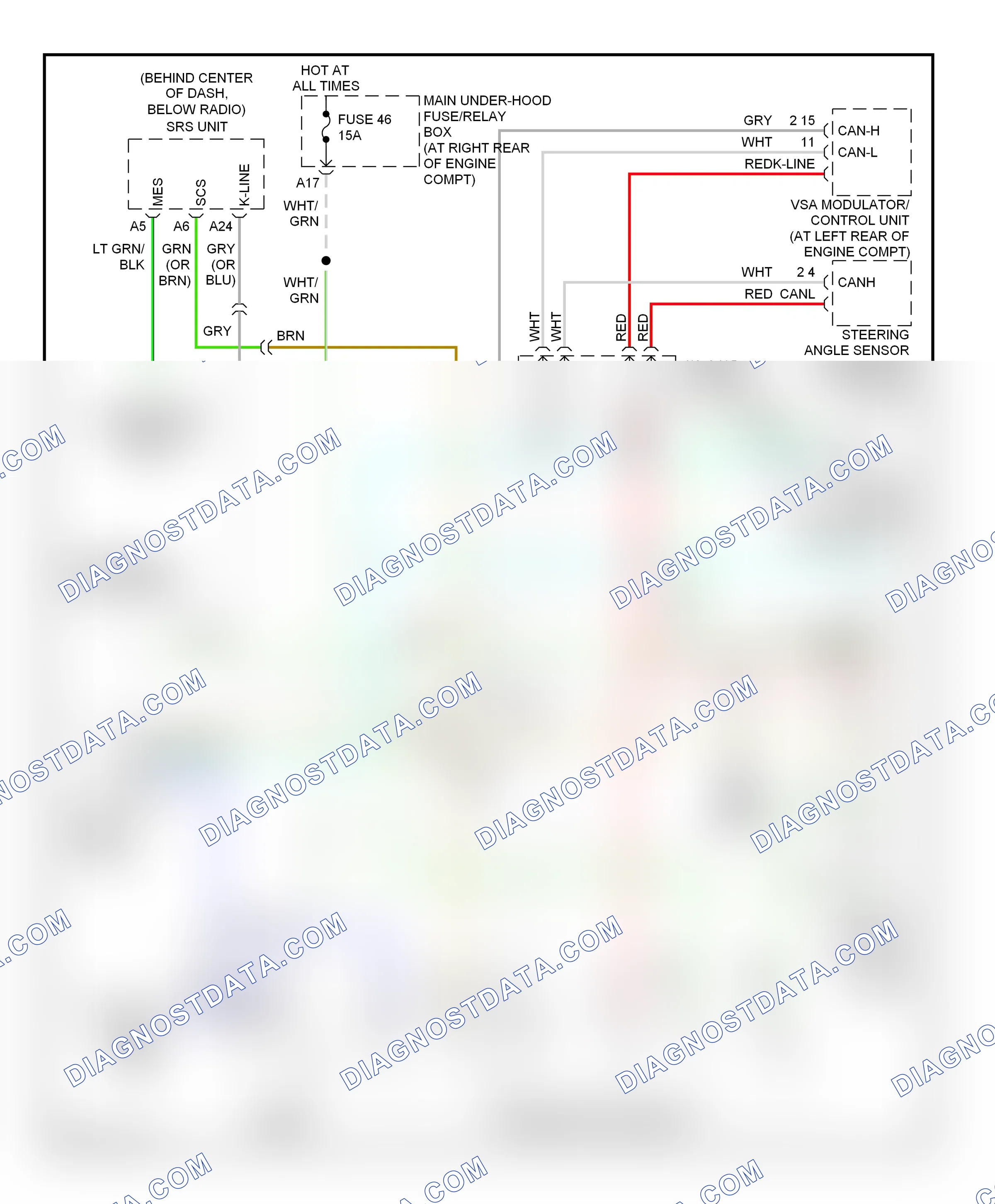 Computer data lines — Computer data lines circuit — Computer data lines circuit. Honda S2000 AP2 facelift (2003-2009)