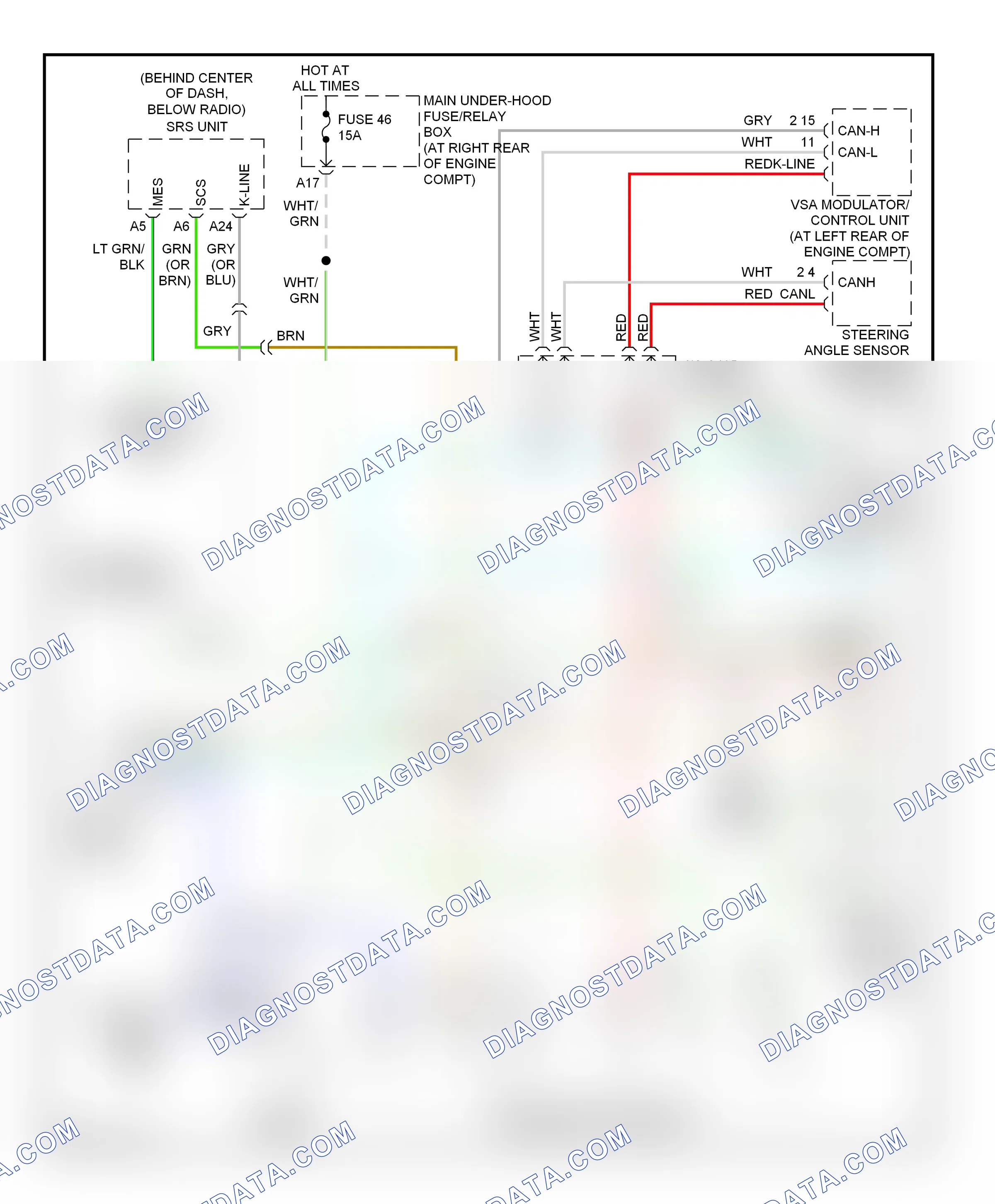 Computer data lines — Computer data lines circuit — Computer data lines circuit. Honda S2000 I (2004-2009)