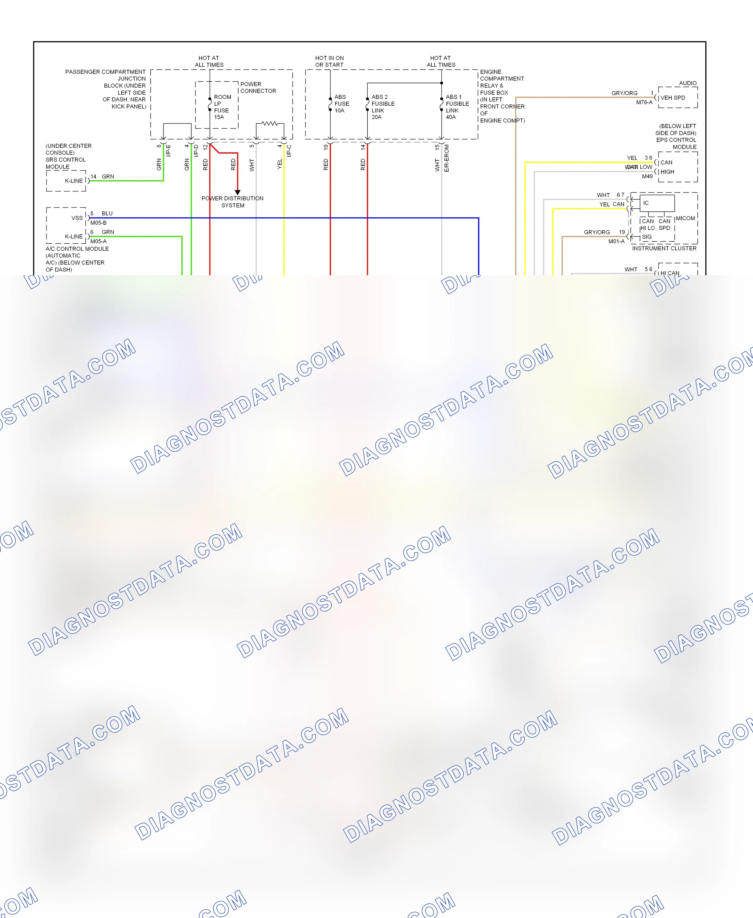 Computer data lines — Computer data lines circuit — Computer data lines circuit. Hyundai Elantra V (2010-2014)