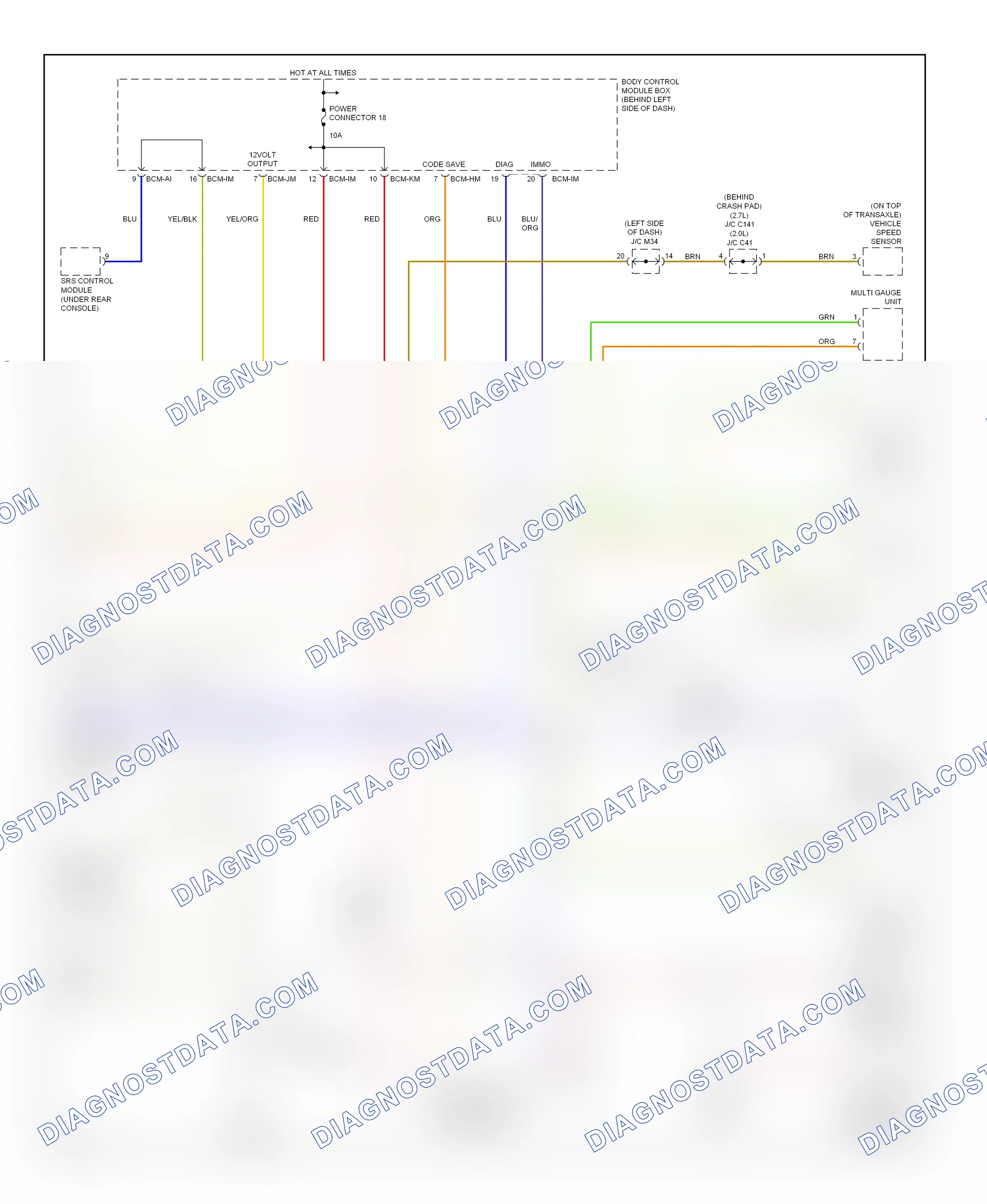 Computer data lines — Computer data lines circuit — Computer data lines circuit. Hyundai Tiburon II (2002-2007)