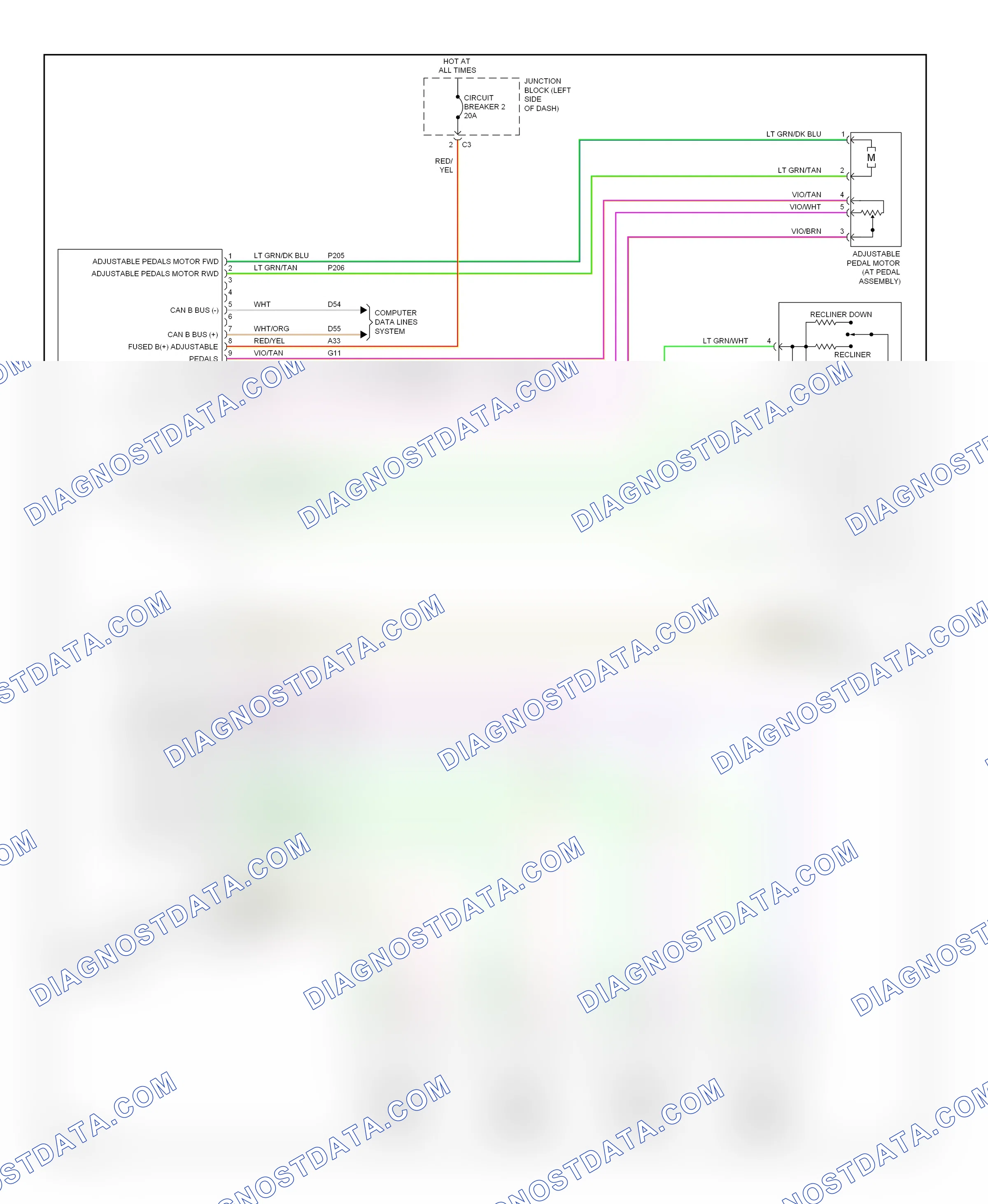 Memory systems — Memory seat circuit — Memory seat circuit. Jeep Cherokee III facelift (2004-2007)