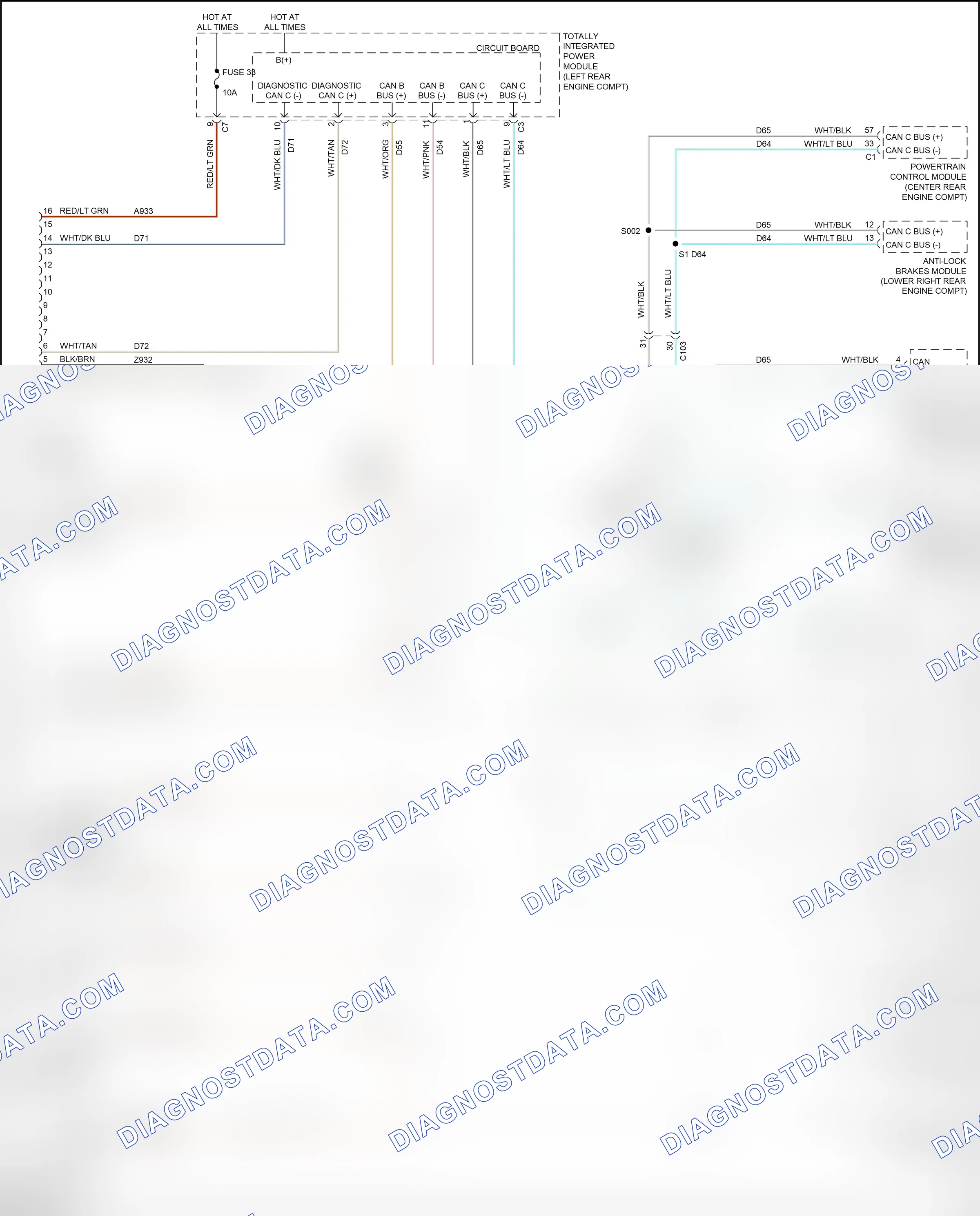 Computer data lines — Computer data lines circuit — Computer data lines circuit. Jeep Compass I facelift (2010-2013)