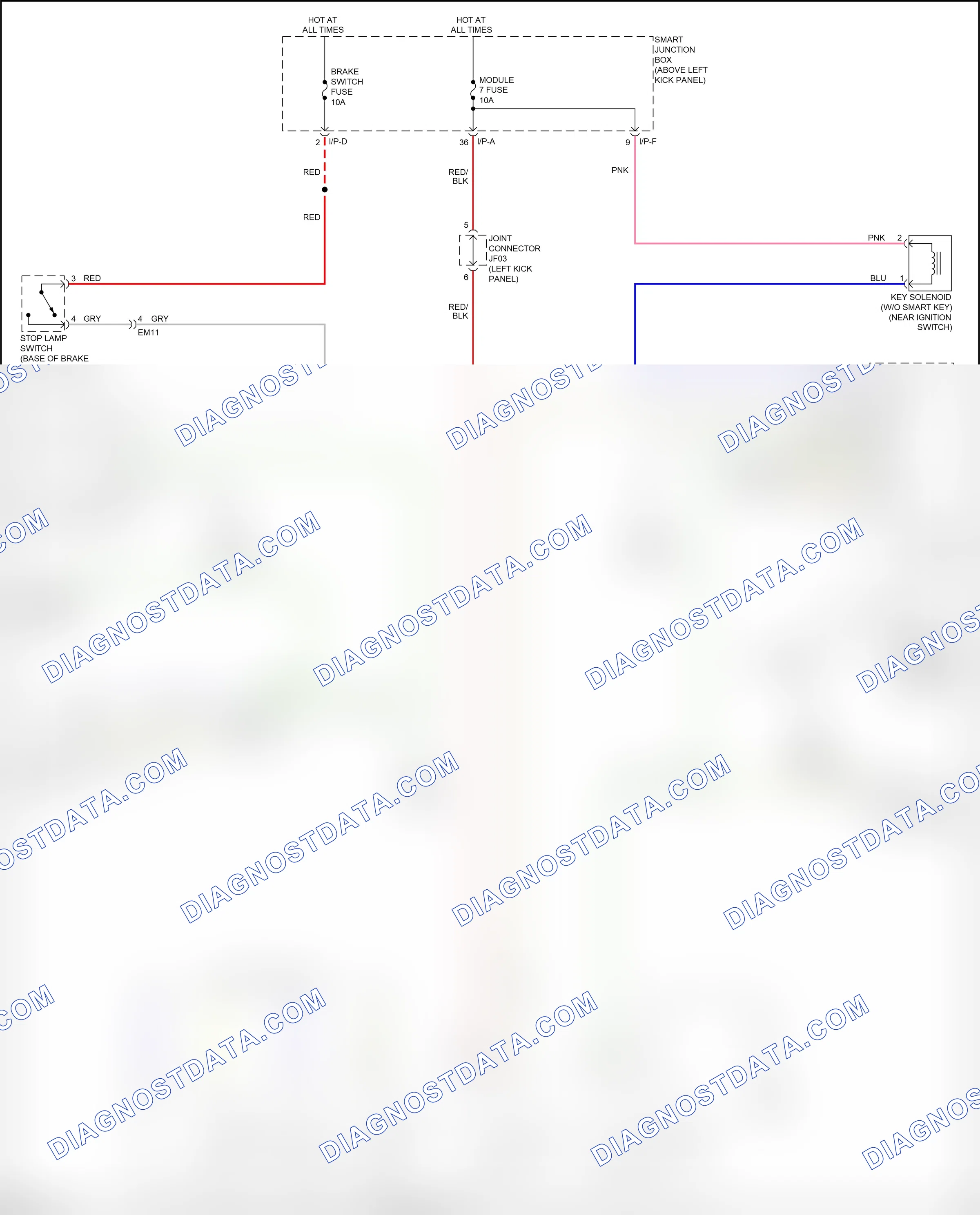 Shift interlock — Shift interlock circuit, except hybrid — Shift interlock circuit, except hybrid. Kia Optima III facelift (2013-2015)