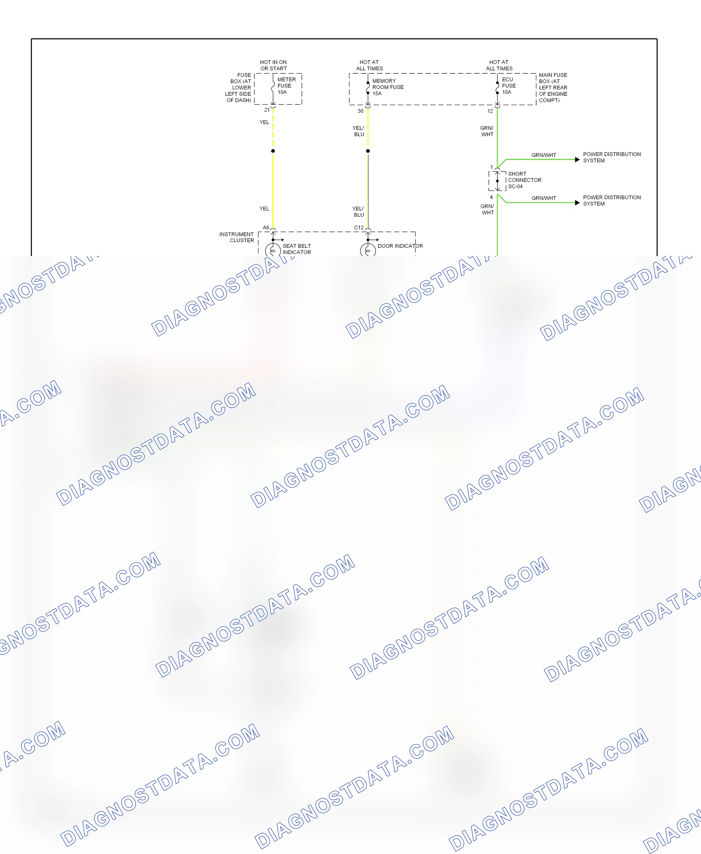 Warning systems — Warning systems circuit — Warning systems circuit. Kia Rio I facelift (2002-2005)