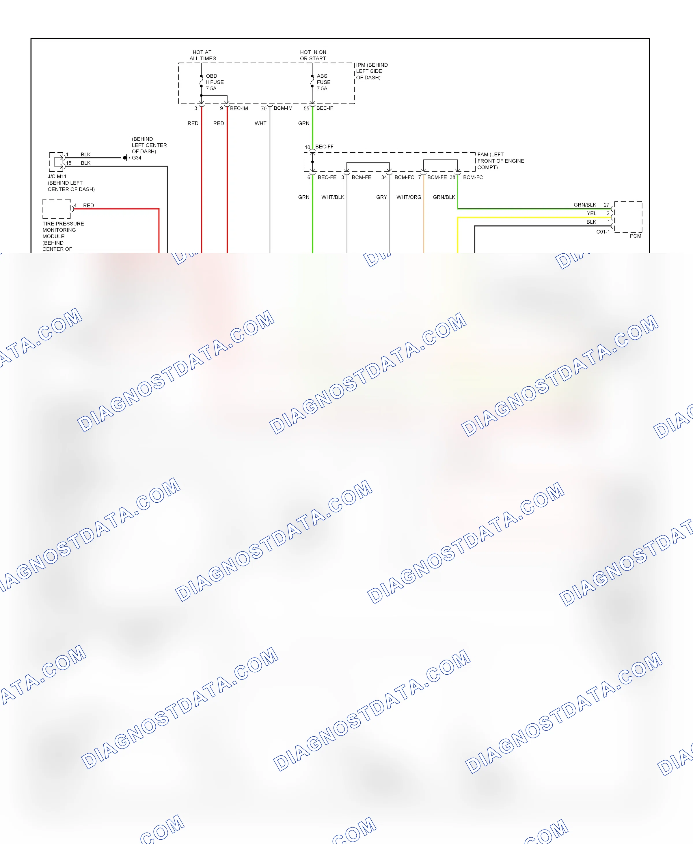Computer data lines — Computer data lines circuit — Computer data lines circuit. Kia Sedona II (2005-2010)