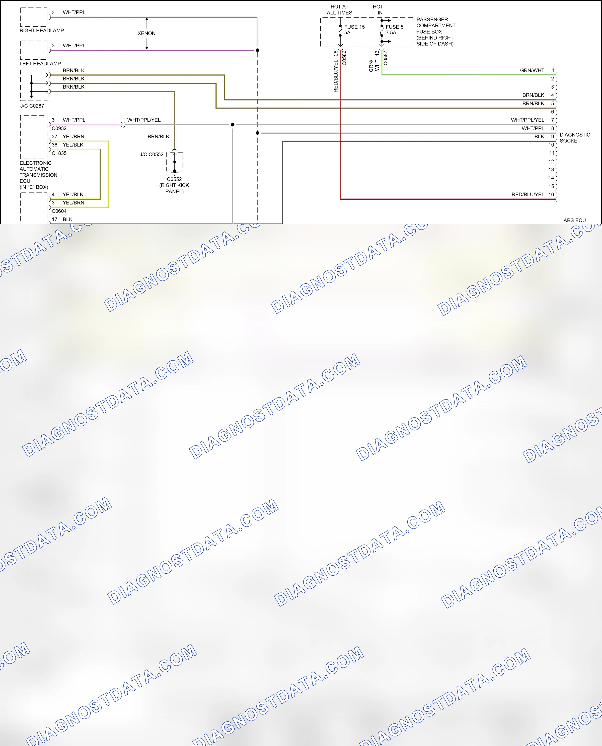 Computer data lines — Computer data lines circuit — Computer data lines circuit. Land Rover Range Rover L322 (2002-2005)