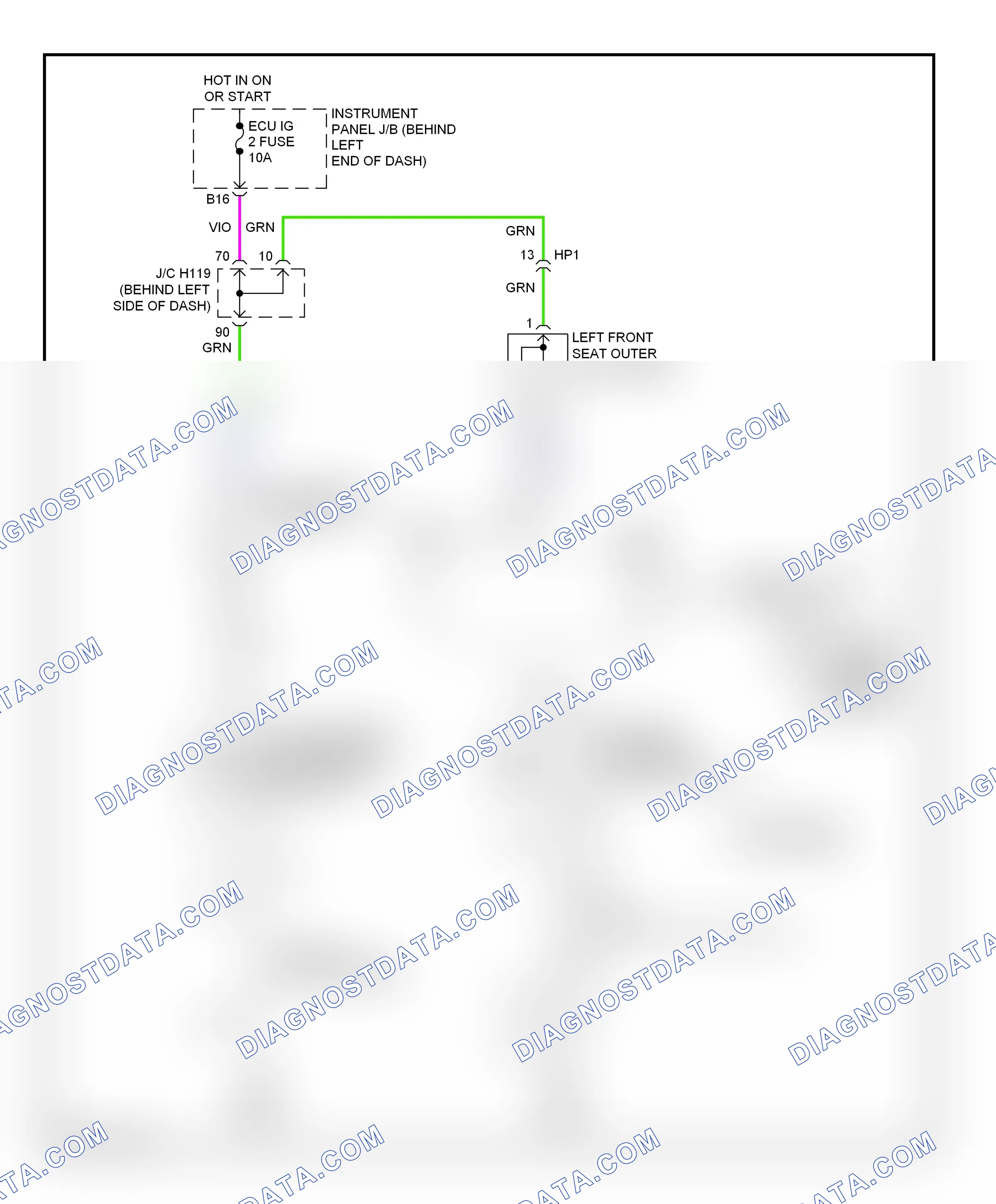 Passive restraints — Passive restraints circuit — Passive restraints circuit. Lexus CT I (2010-2014)