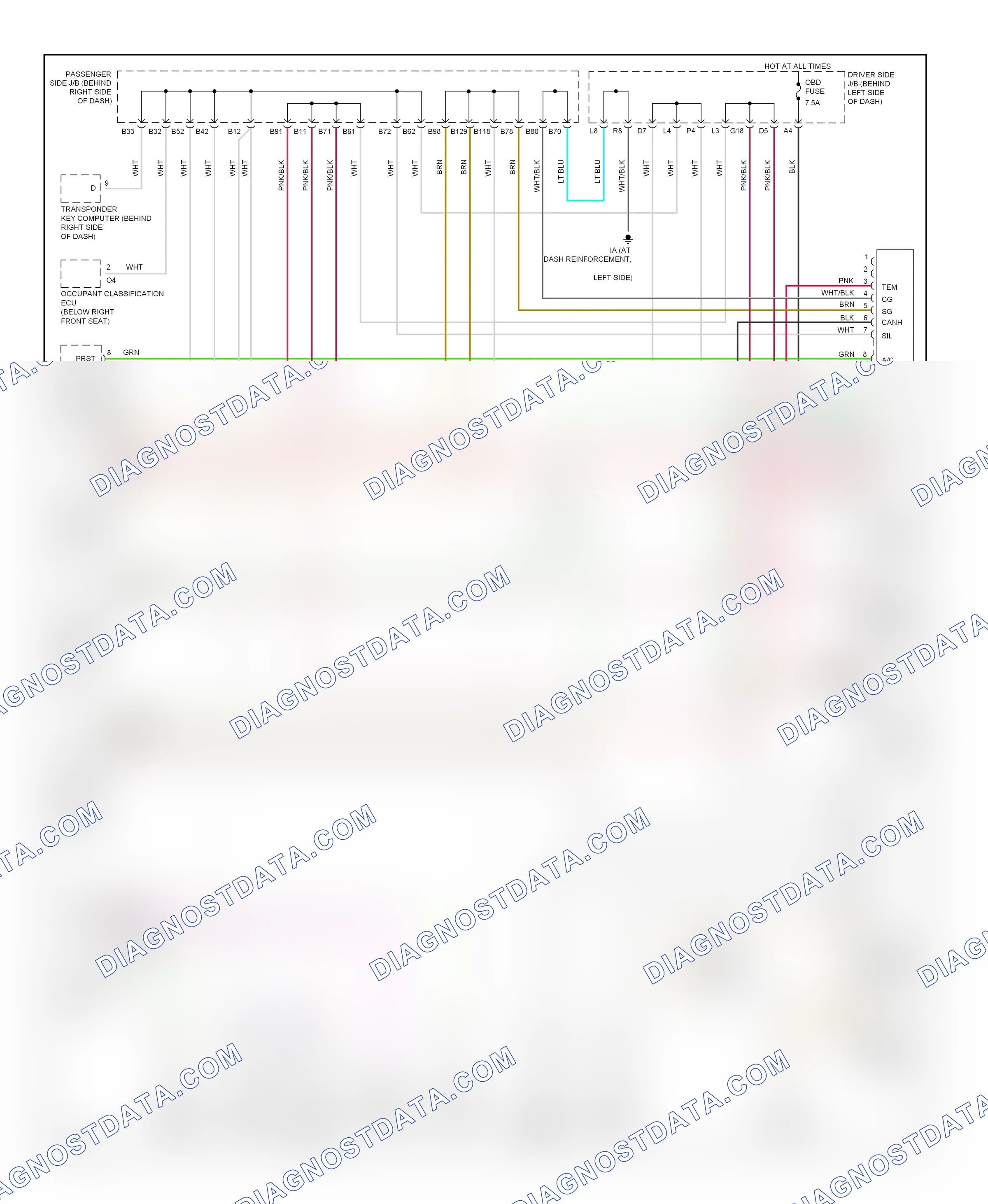 Computer data lines — Computer data lines circuit — Computer data lines circuit. Lexus ES XV30 facelift (2003-2006)