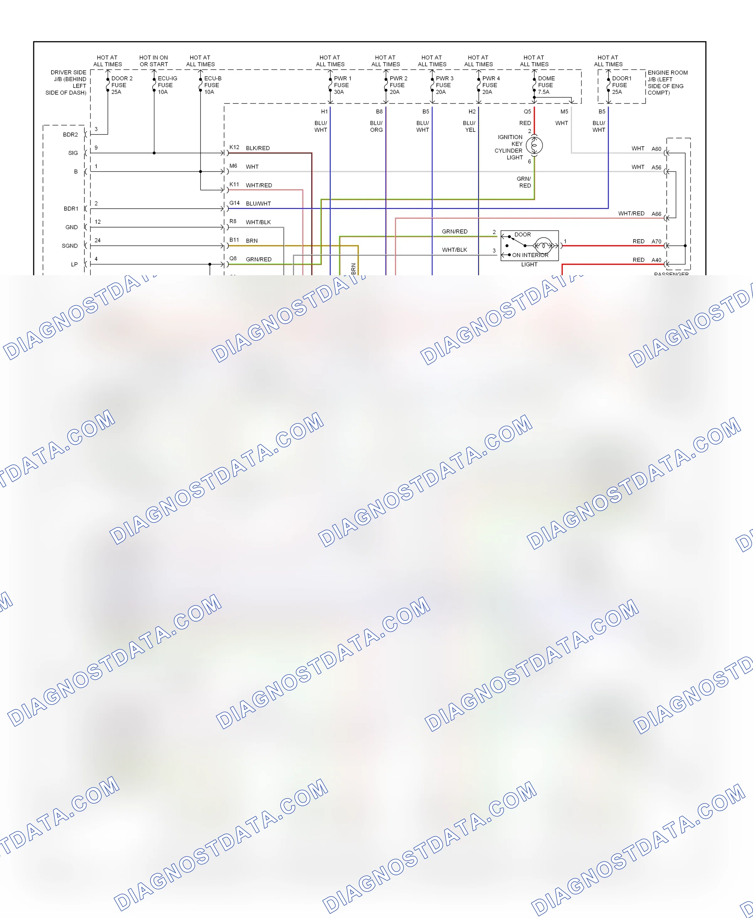 Power windows — Power window circuit — Power window circuit. Lexus ES XV30 (2001-2003)