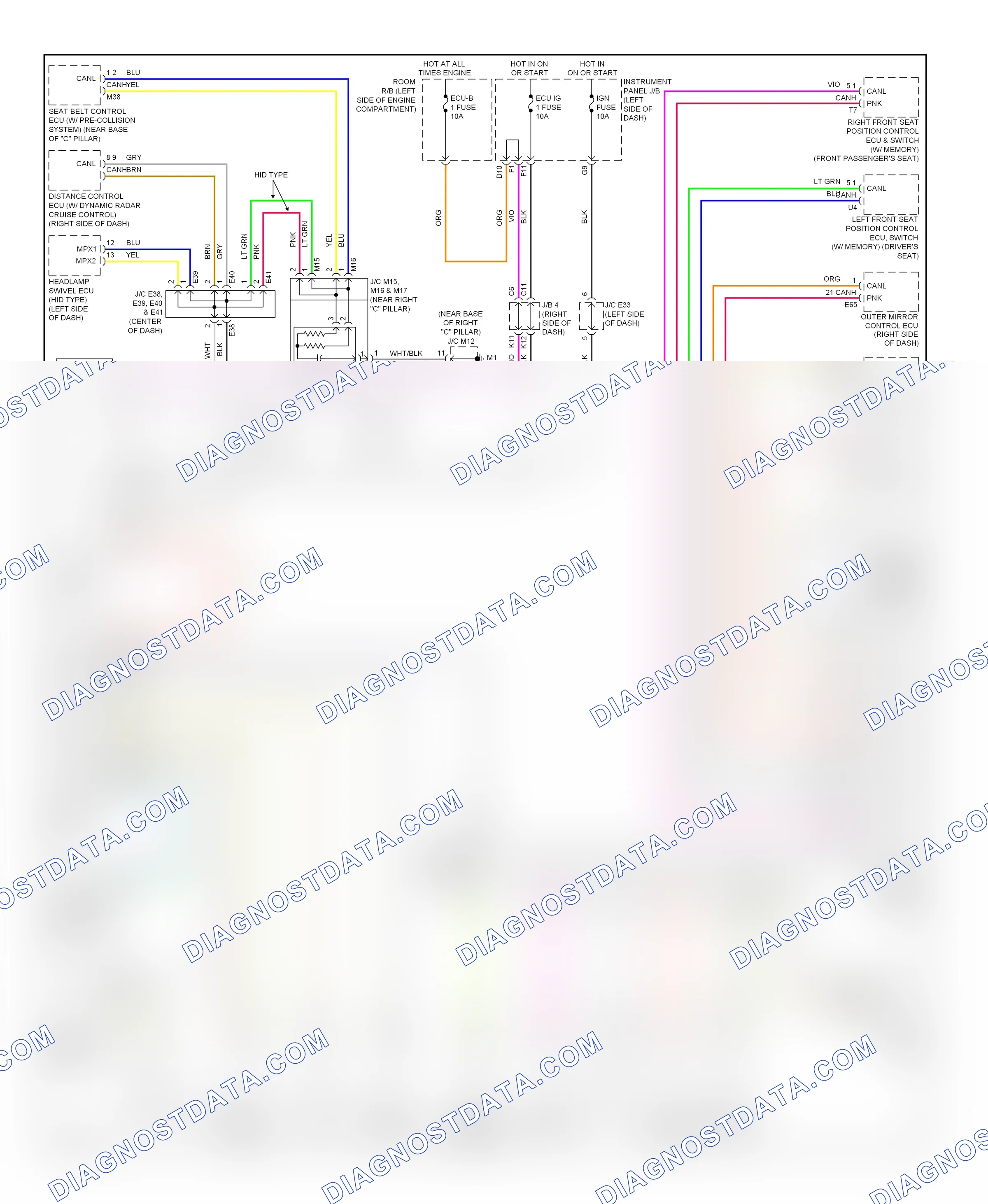 Computer data lines — High/low bus circuit — High/low bus circuit. Lexus ES XV40 facelift (2009-2012)