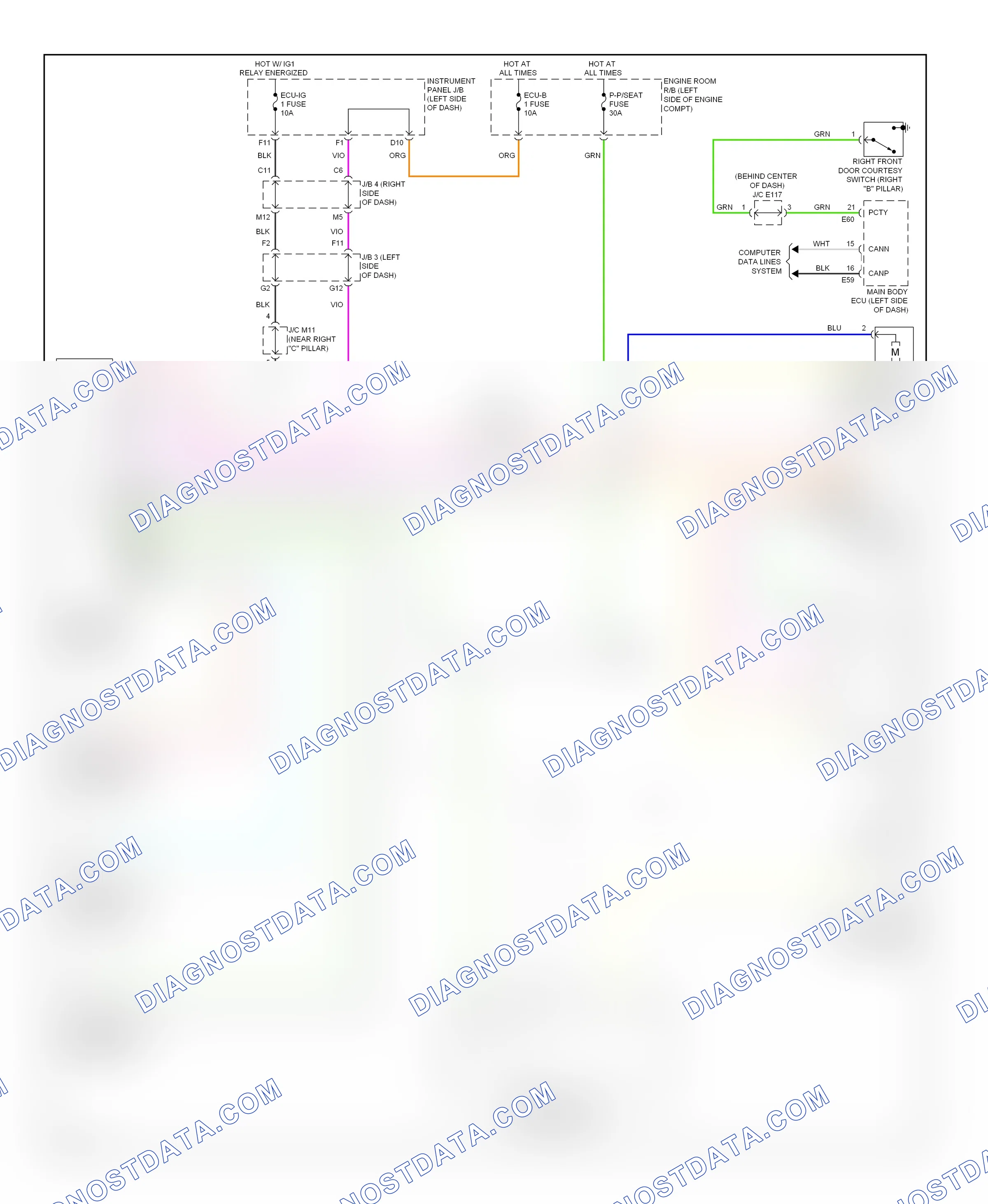 Memory systems — Passenger"s memory seat circuit — Passenger"s memory seat circuit. Lexus ES XV40 facelift (2009-2012)