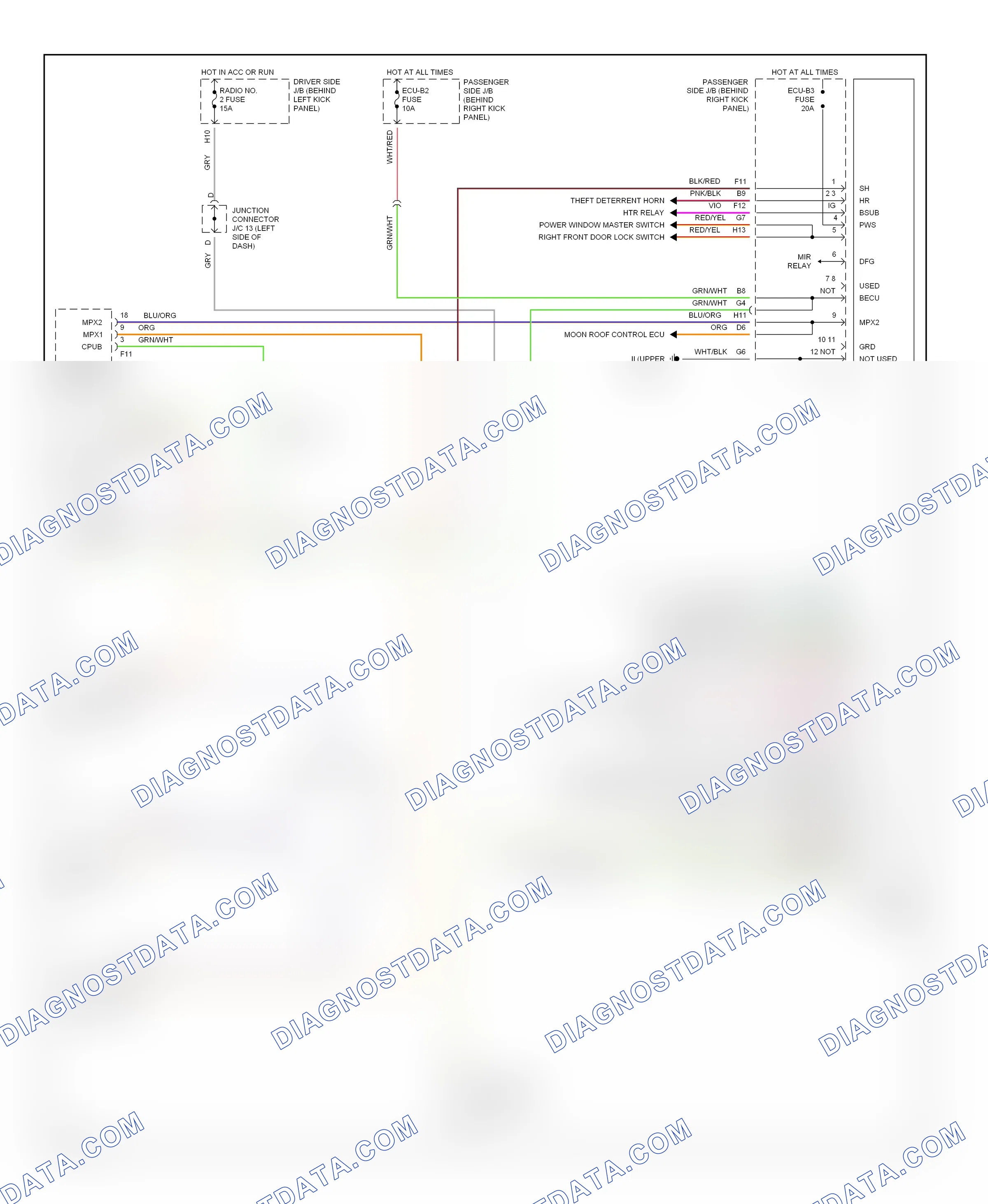 Body computer — Body computer circuits — Body computer circuits (2 of 2). Lexus GS II facelift (2000-2004)