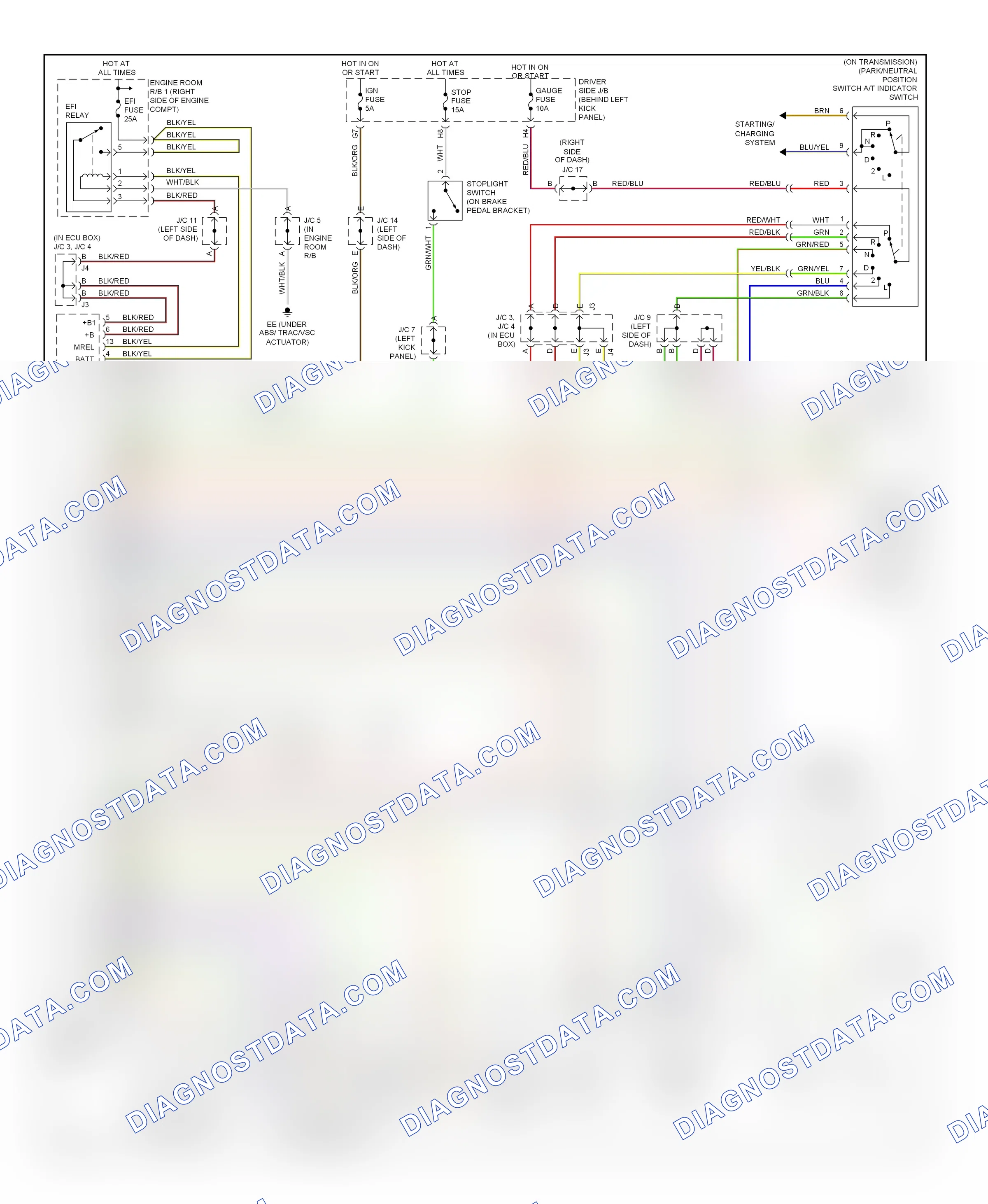 Transmission — A/t circuit — A/t circuit. Lexus GS II facelift (2000-2004)