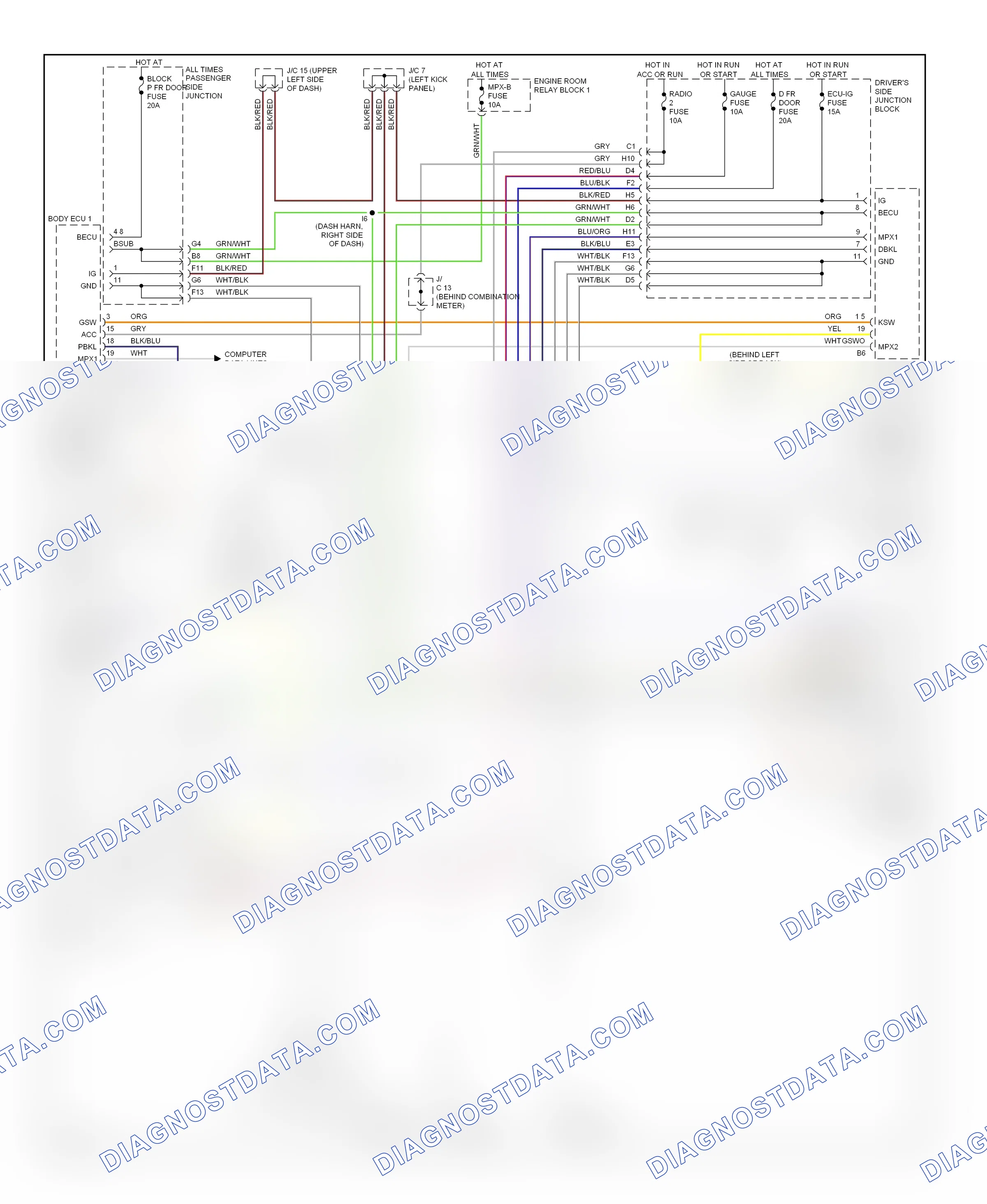 Warning systems — Warning system circuits — Warning system circuits. Lexus GS II (1997-2000)