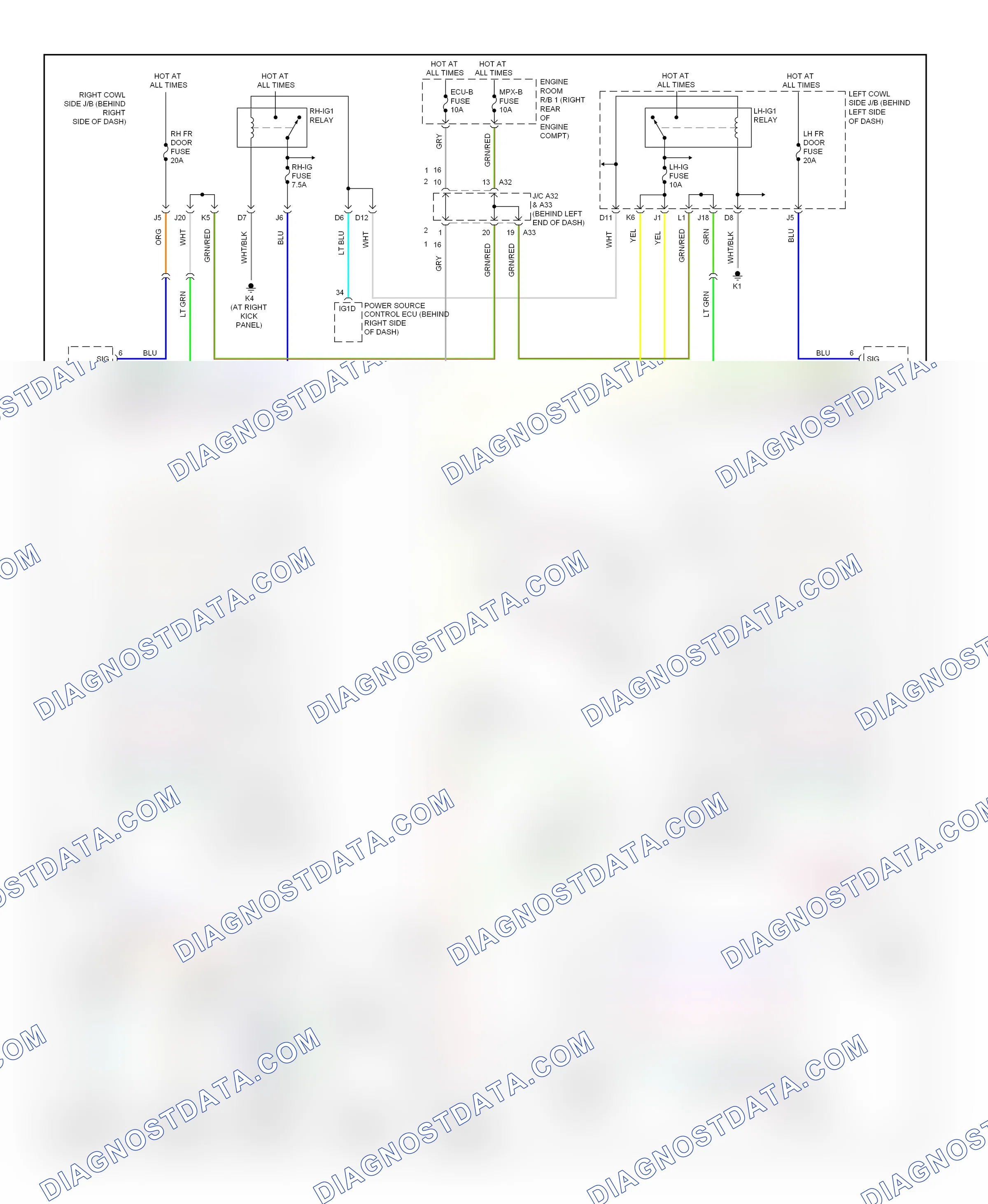 Memory systems — Memory mirrors circuit — Memory mirrors circuit. Lexus GS III facelift (2007-2011)