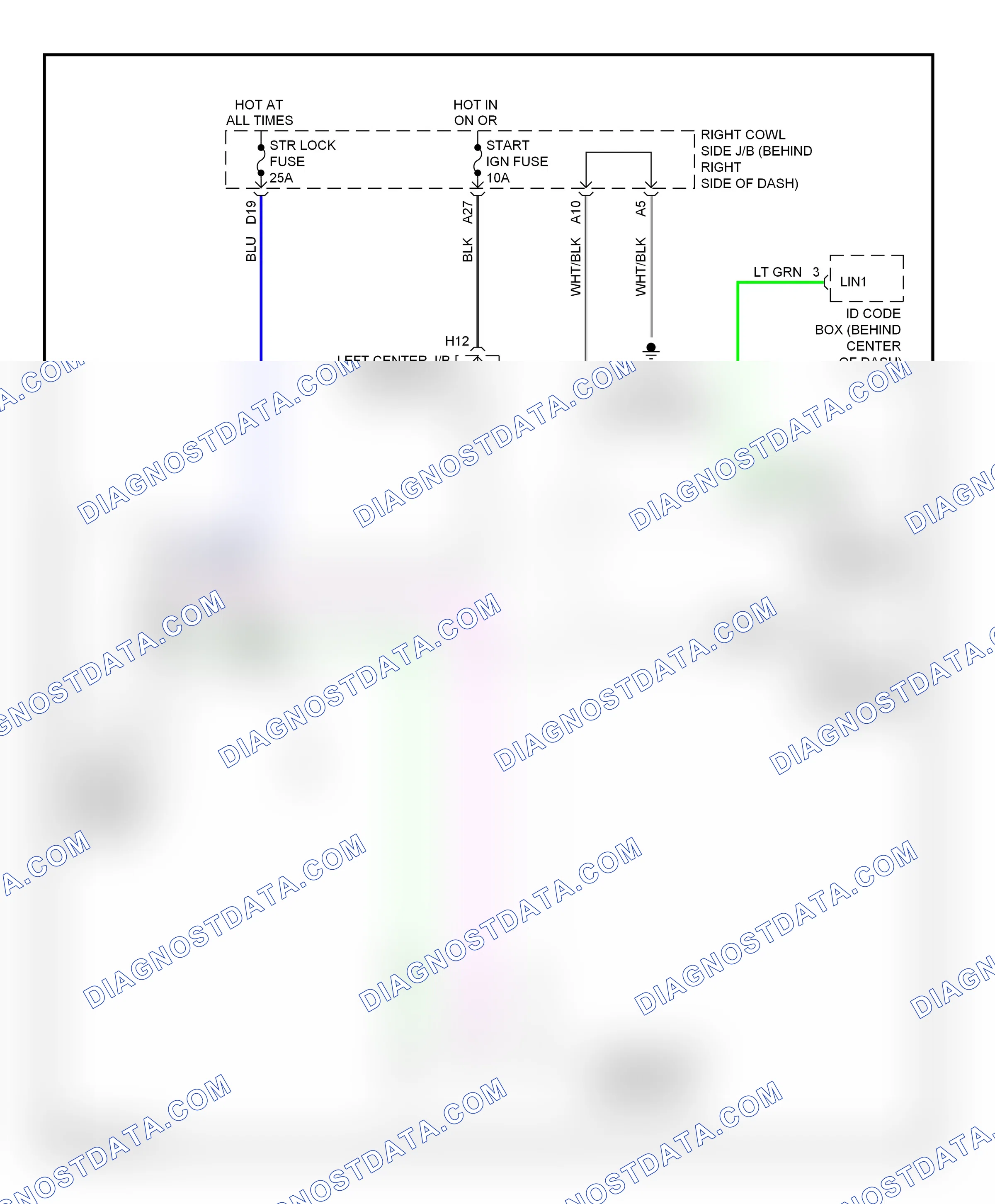 Shift interlock — Steering column circuit — Steering column circuit. Lexus GS III facelift (2007-2011)