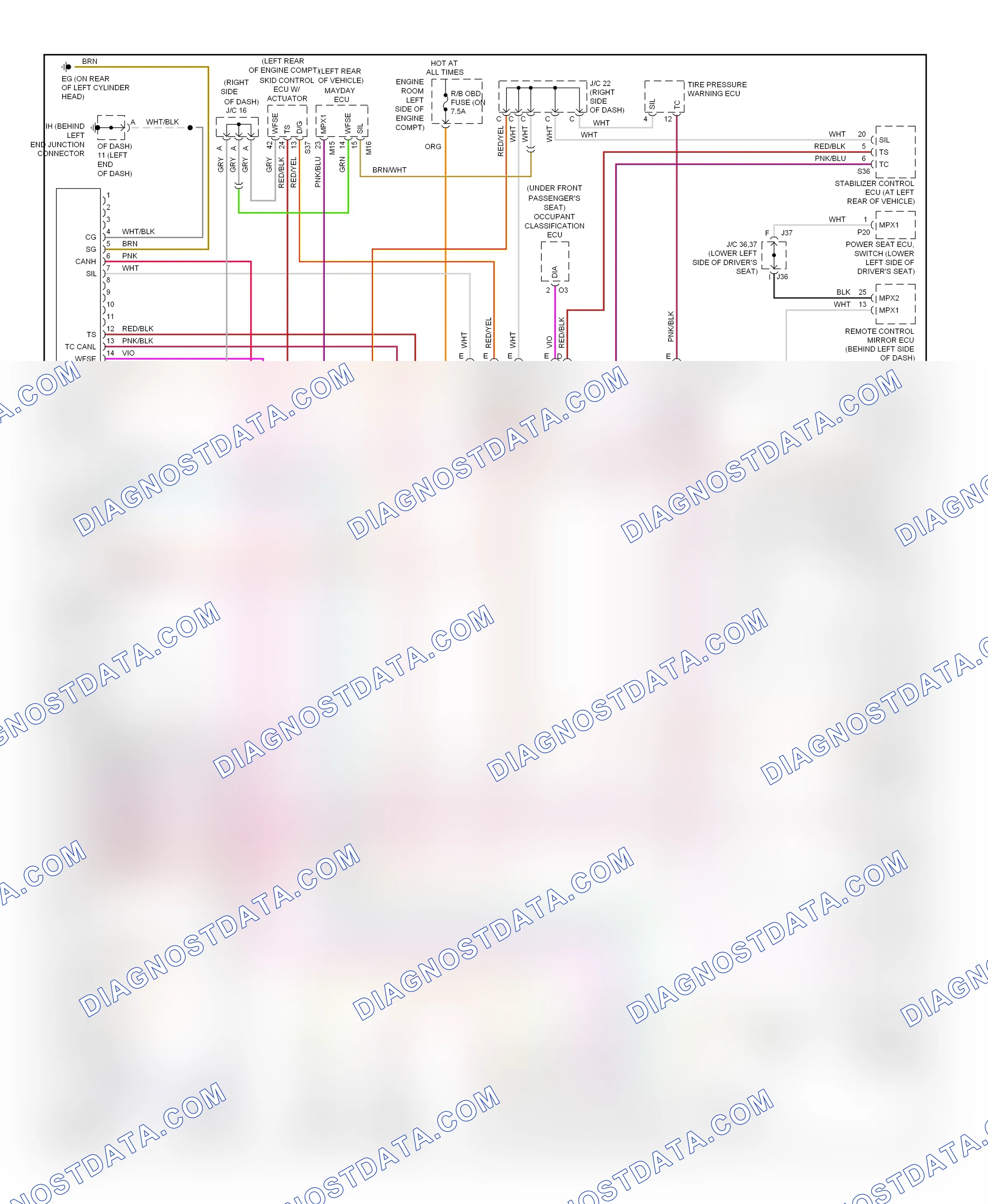 Computer data lines — Computer data lines circuit — Computer data lines circuit. Lexus GX J120 (2002-2009)