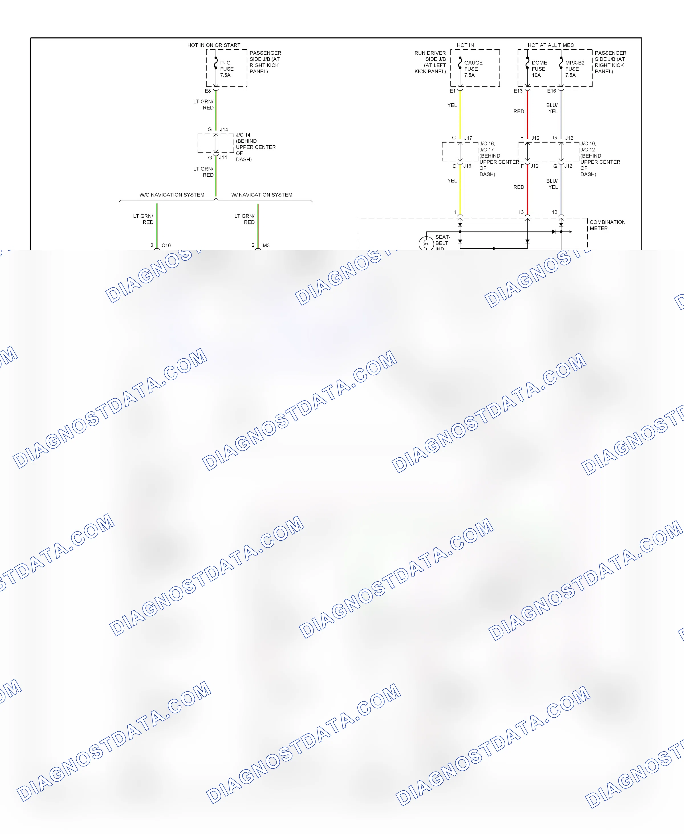 Warning systems — Warning system circuits — Warning system circuits. Lexus LS III (2000-2003)