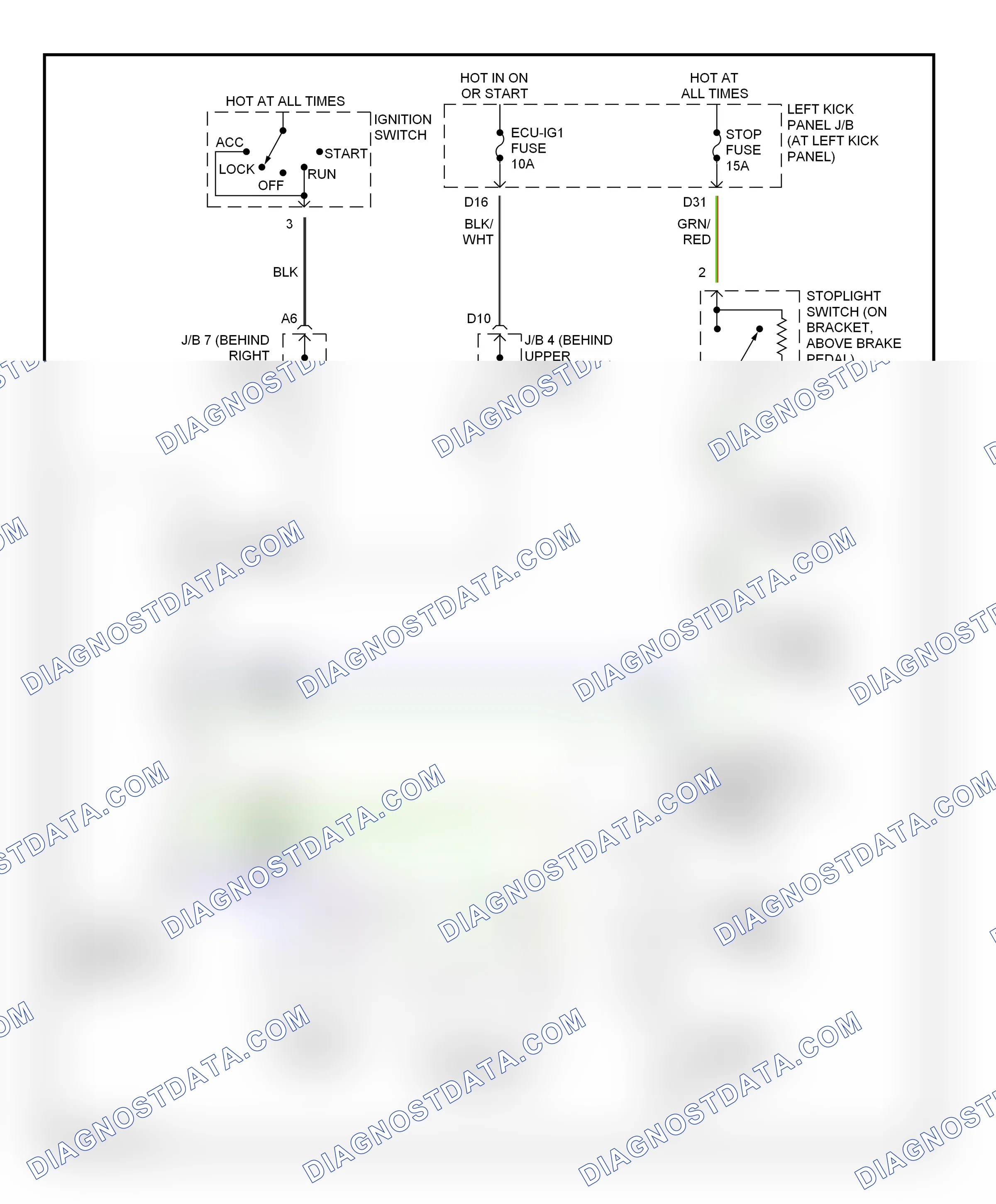 Shift interlock — Shift interlock circuit — Shift interlock circuit. Lexus LX J100 facelift (2002-2007)