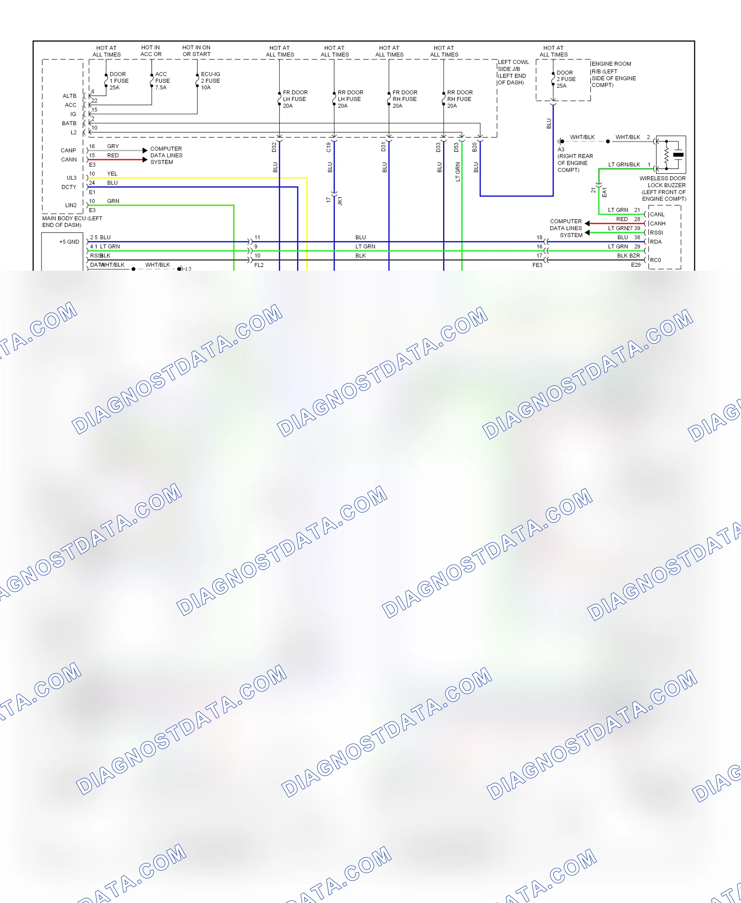 Power windows — Power windows circuit — Power windows circuit. Lexus LX J200 facelift (2012-2015)