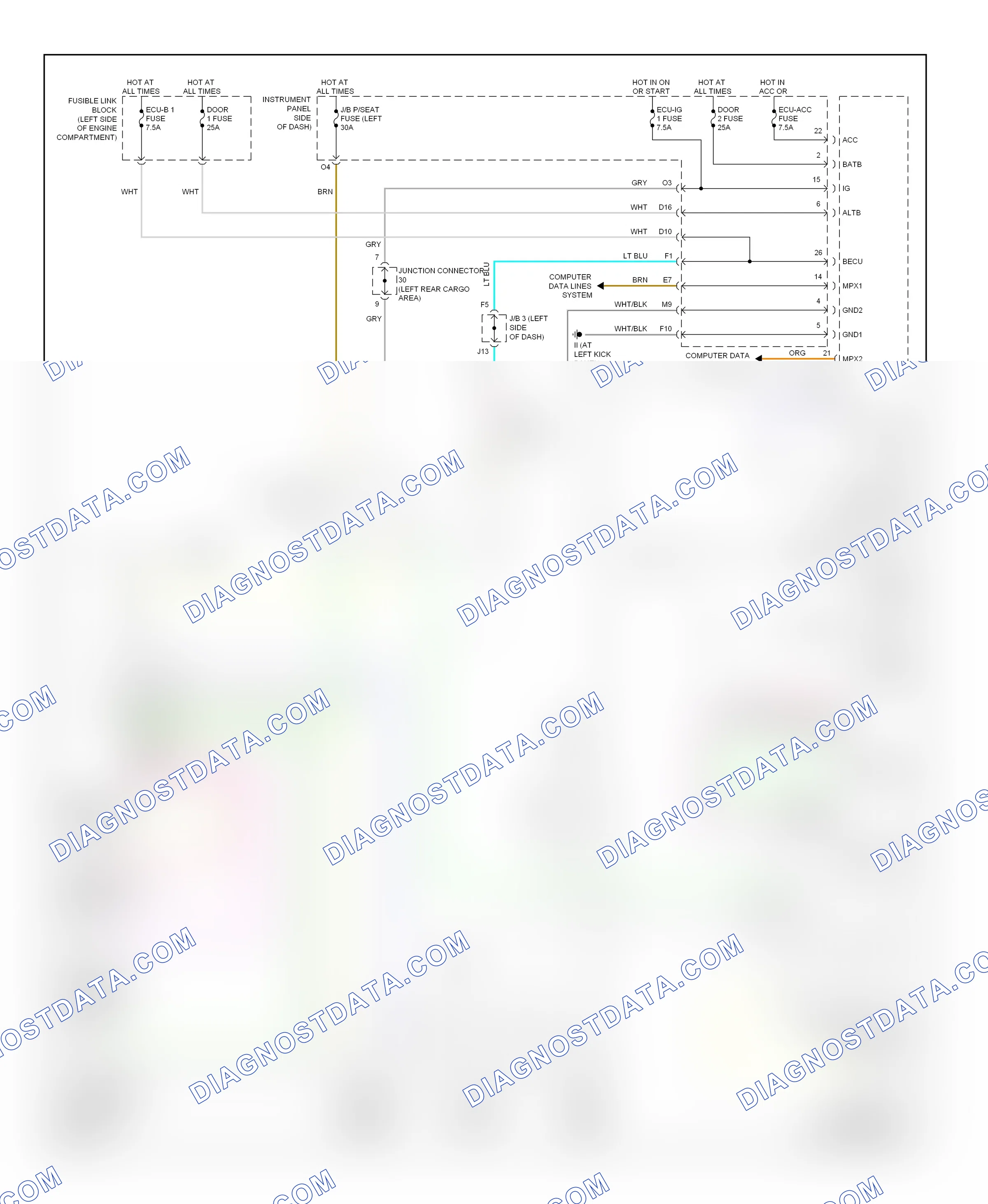 Memory systems — Driver"s memory seat circuit — Driver"s memory seat circuit. Lexus RX II facelift (2006-2009)