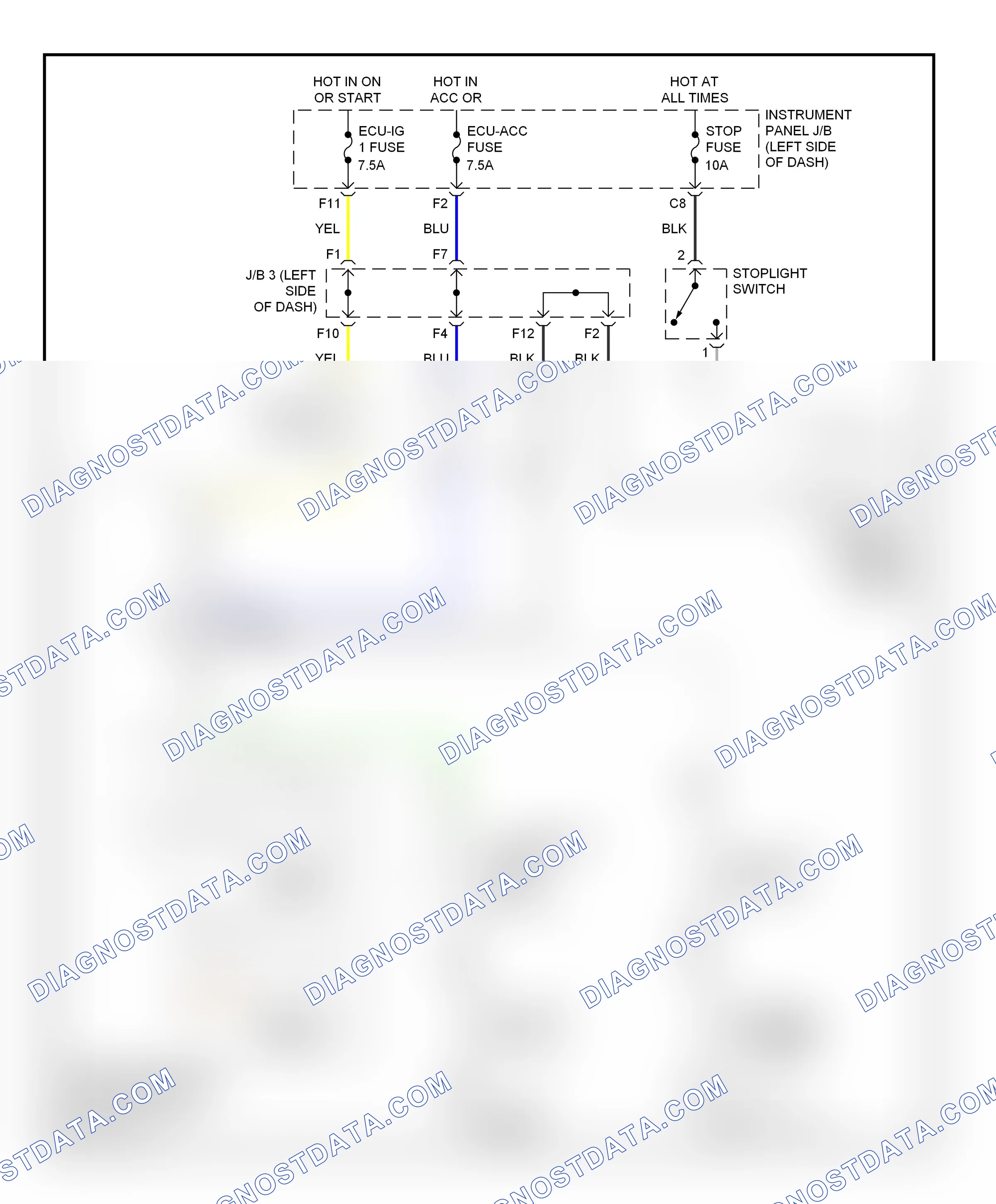 Shift interlock — Shift interlock circuit — Shift interlock circuit. Lexus RX II (2003-2006)