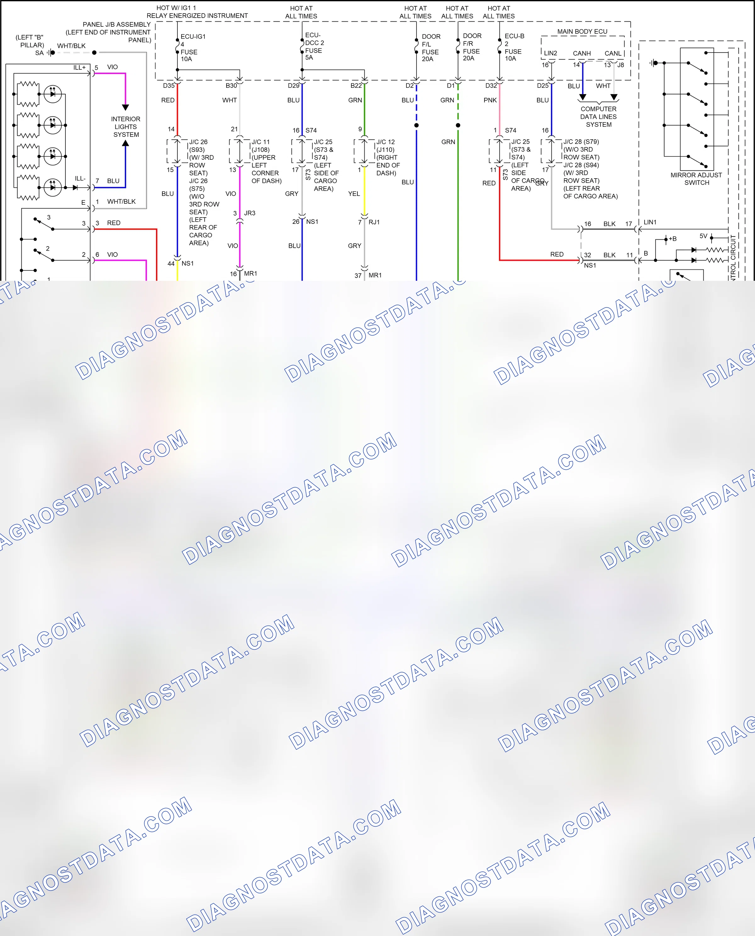 Memory systems — Memory mirrors circuit — Memory mirrors circuit. Lexus RX IV facelift (2019-2023)