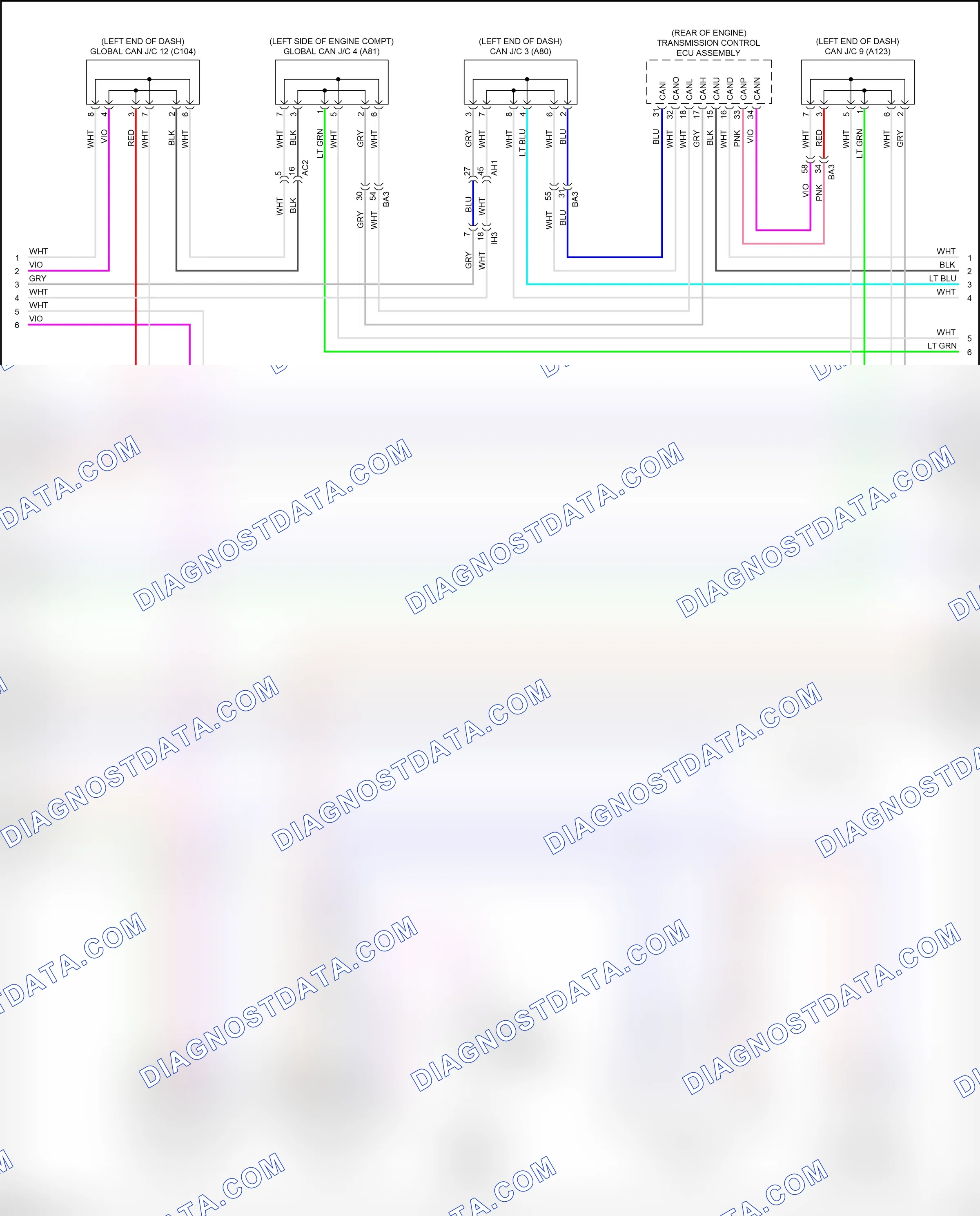 Computer data lines — Computer data lines circuit — Computer data lines circuit (5 of 8). Lexus RX V (2022-2024)