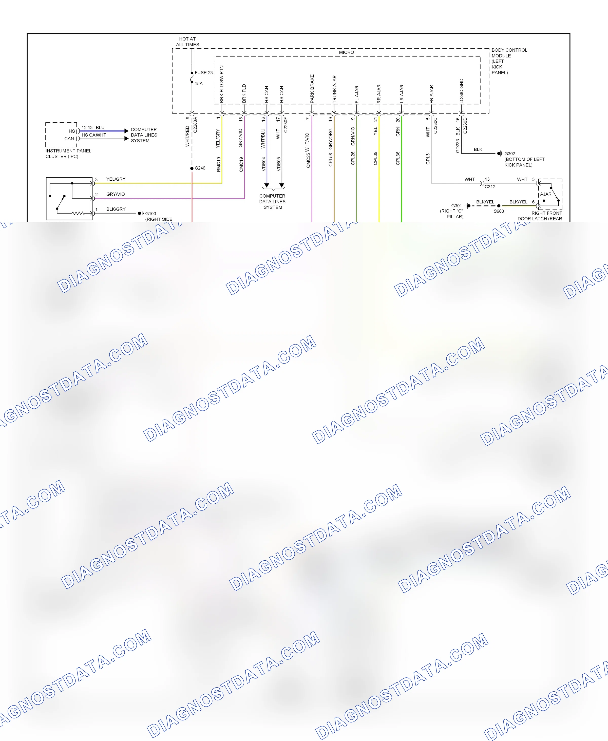 Warning systems — Chime circuit — Chime circuit. Lincoln MKS I facelift (2012-2016)