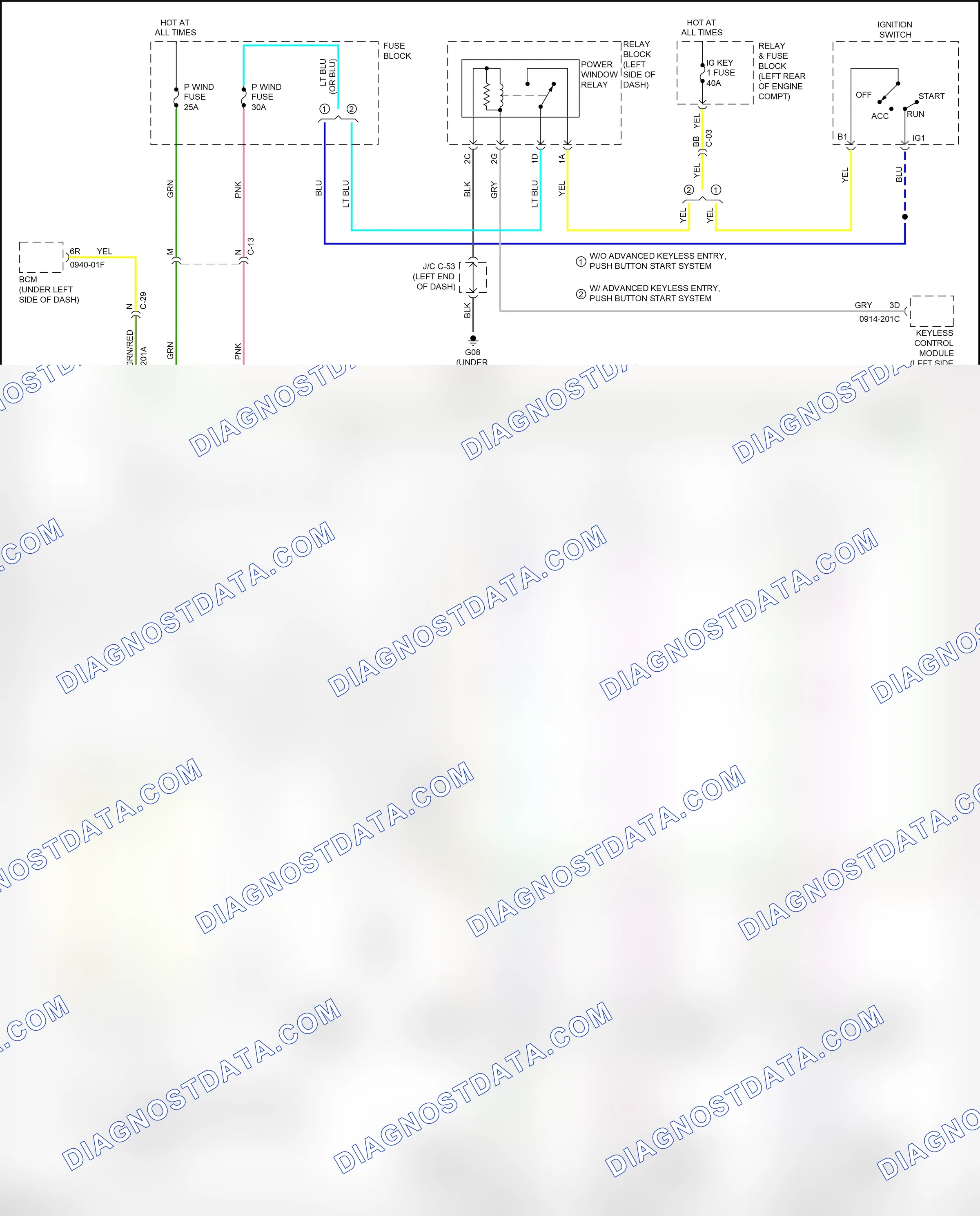 Power windows — Power windows circuit — Power windows circuit. Mazda 3 MPS II facelift (2011-2013)