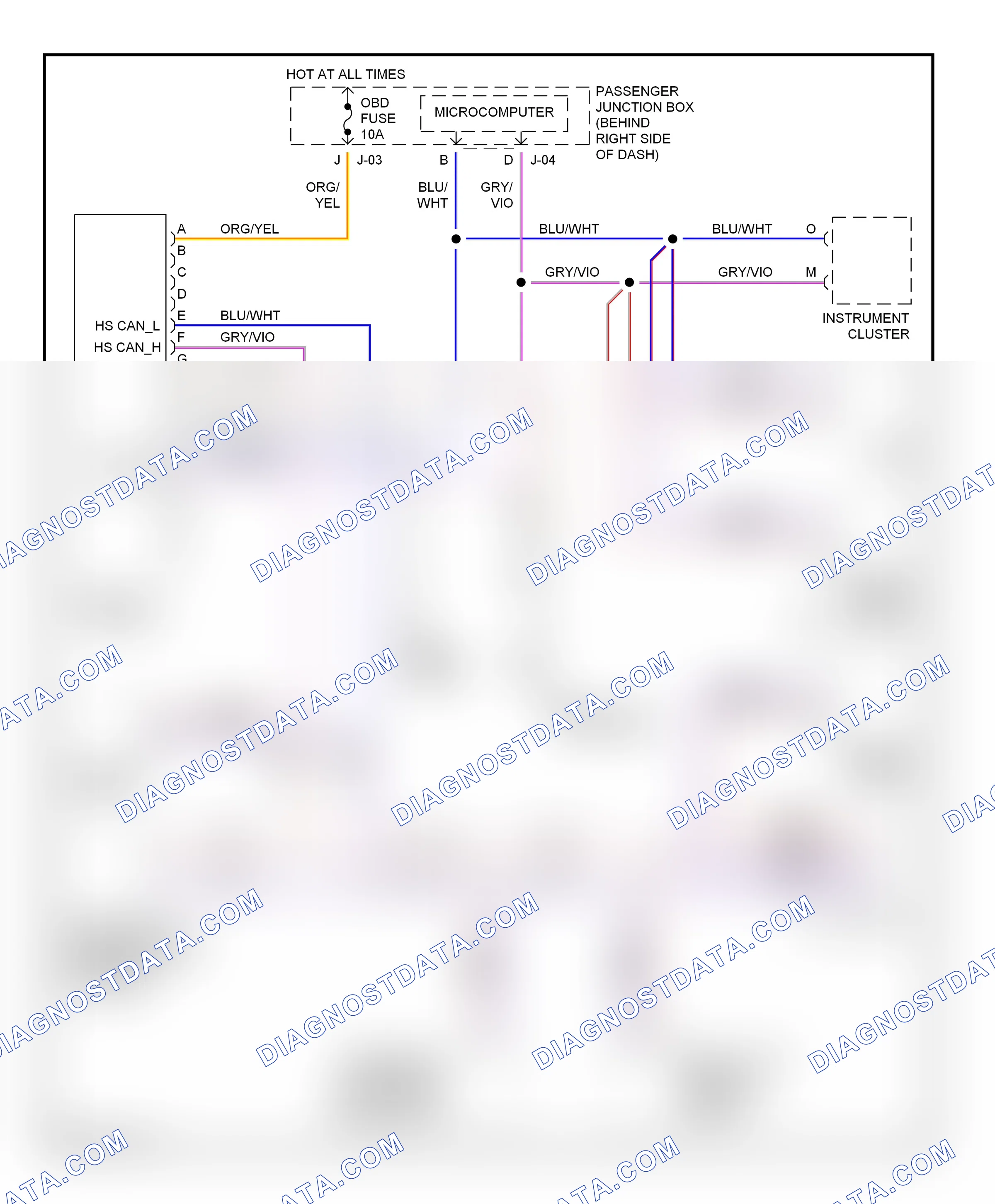 Computer data lines — Computer data lines circuit — Computer data lines circuit. Mazda 3 BK (2003-2006)