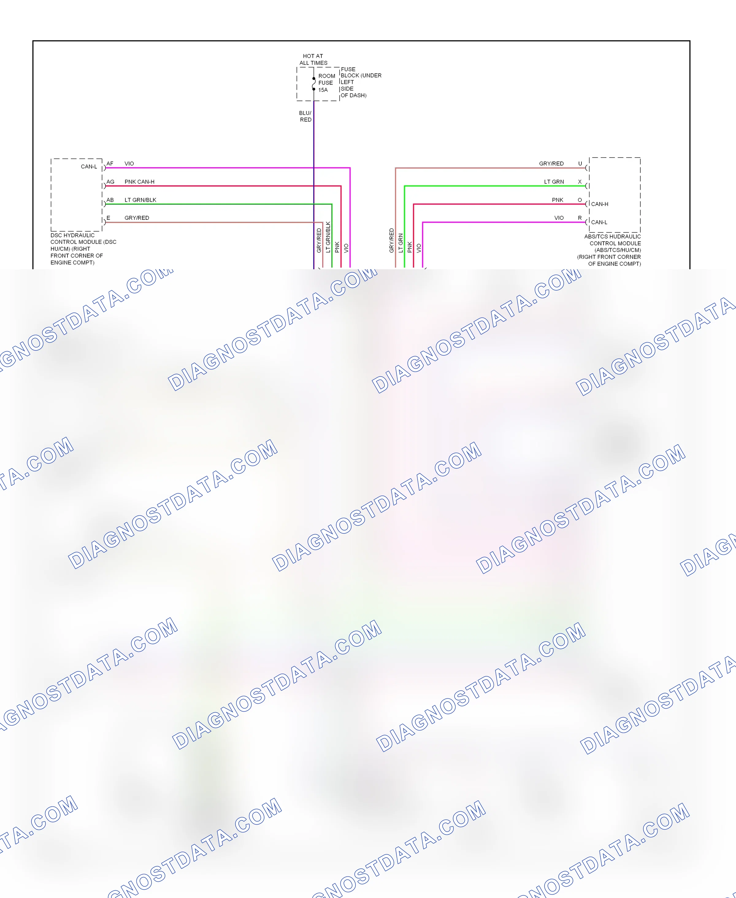Computer data lines — Computer data lines circuit — Computer data lines circuit. Mazda 6 GG facelift (2005-2008)